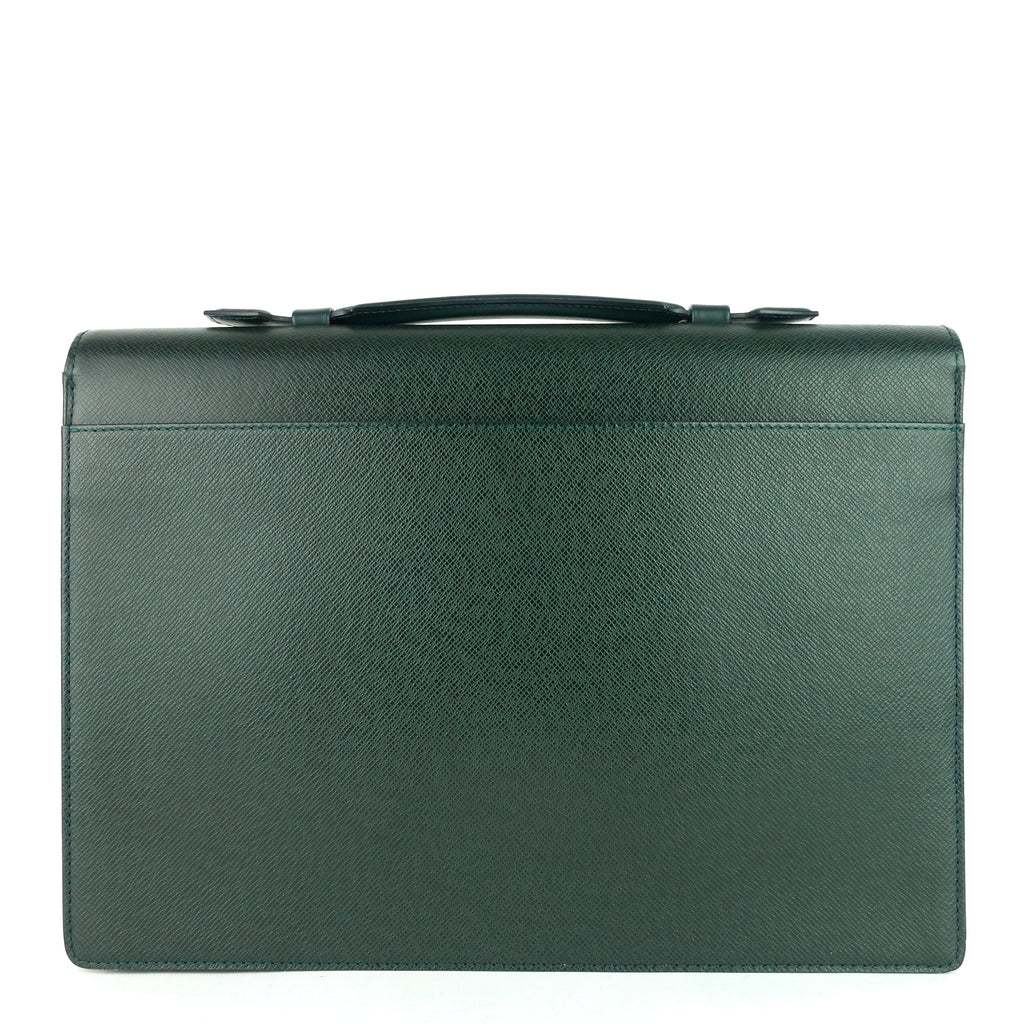 Louis Vuitto Serviette Kourad Taiga Leather Briefcase Bag