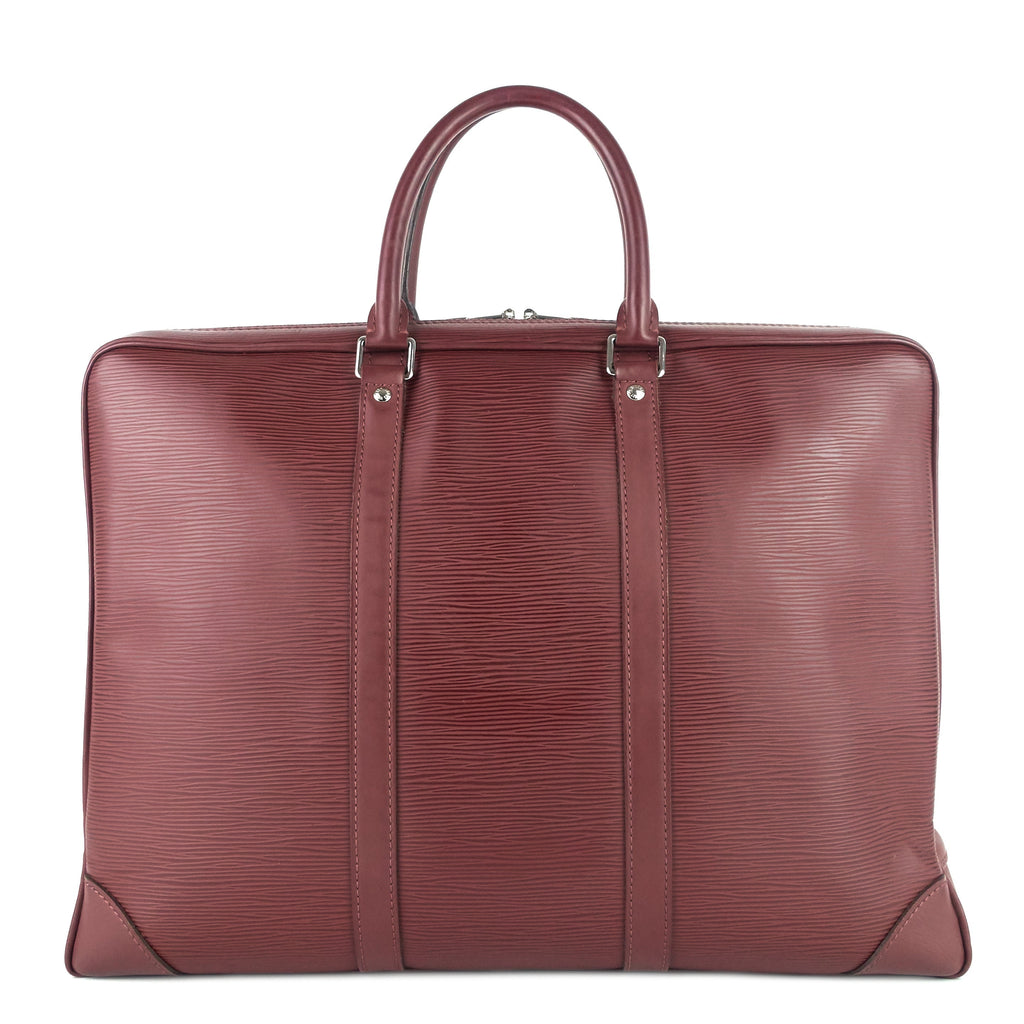 Louis Vuitto Porte-Documents Voyage Burgundy Epi Leather Briefcase Bag