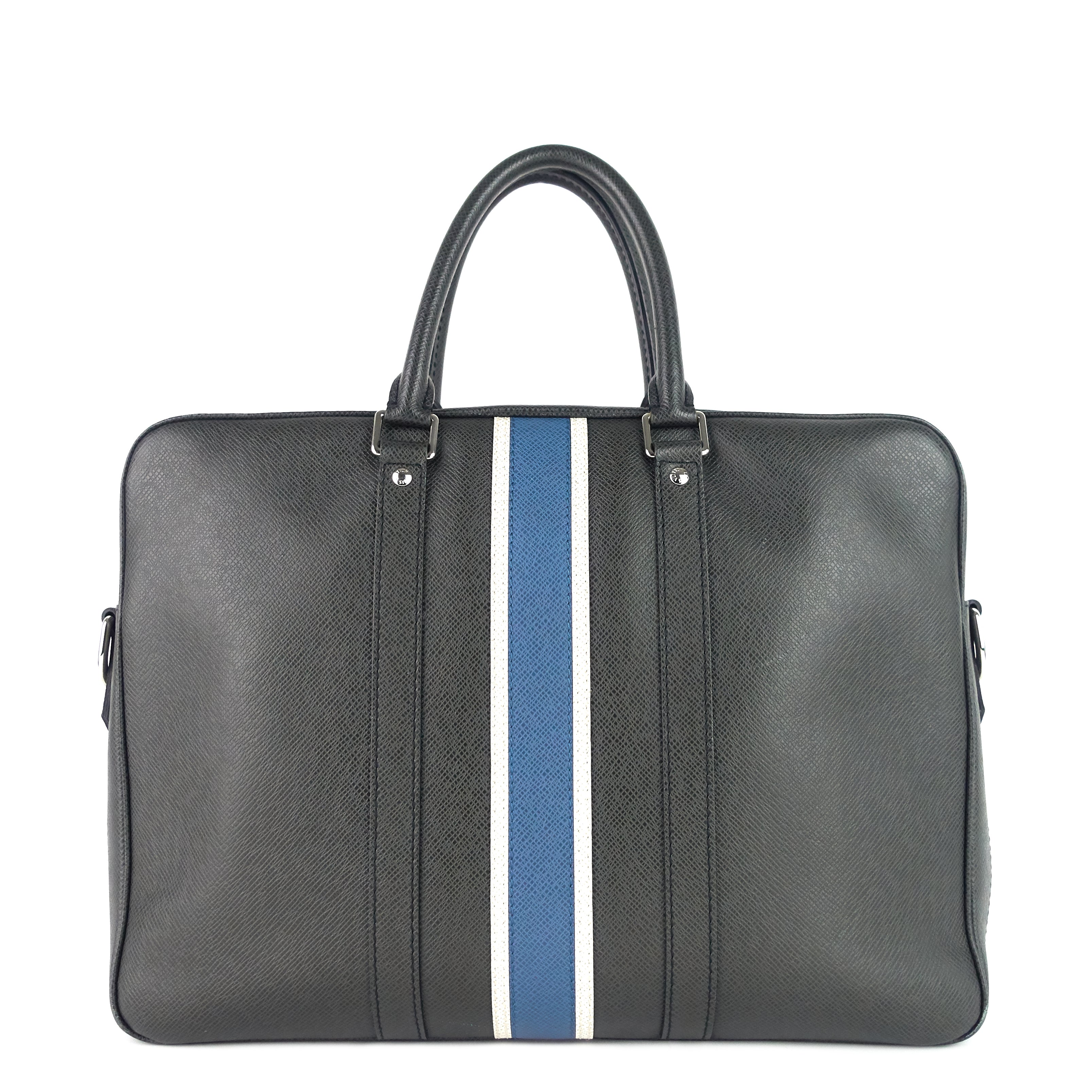 Louis Vuitto Porte-Document Voyage Ardoise Leather Briefcase Bag