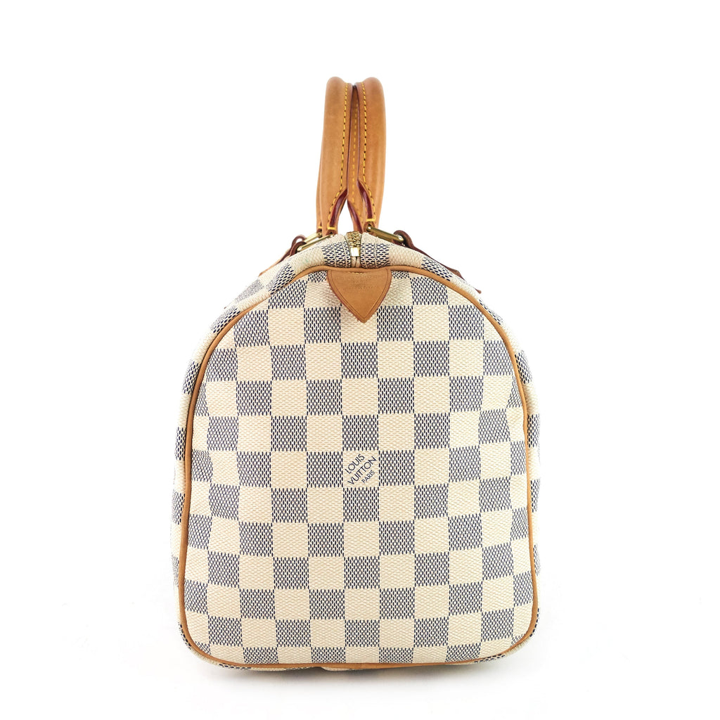 Louis Vuitto Speedy 30 Damier Azur Canvas Handbag