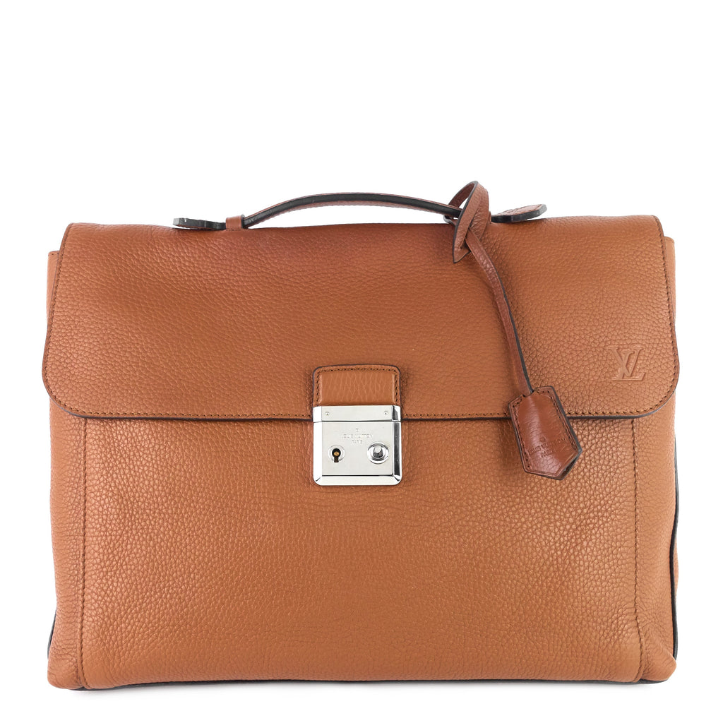 Louis Vuitto Serviette Dorian Taurillon Leather Briefcase Bag