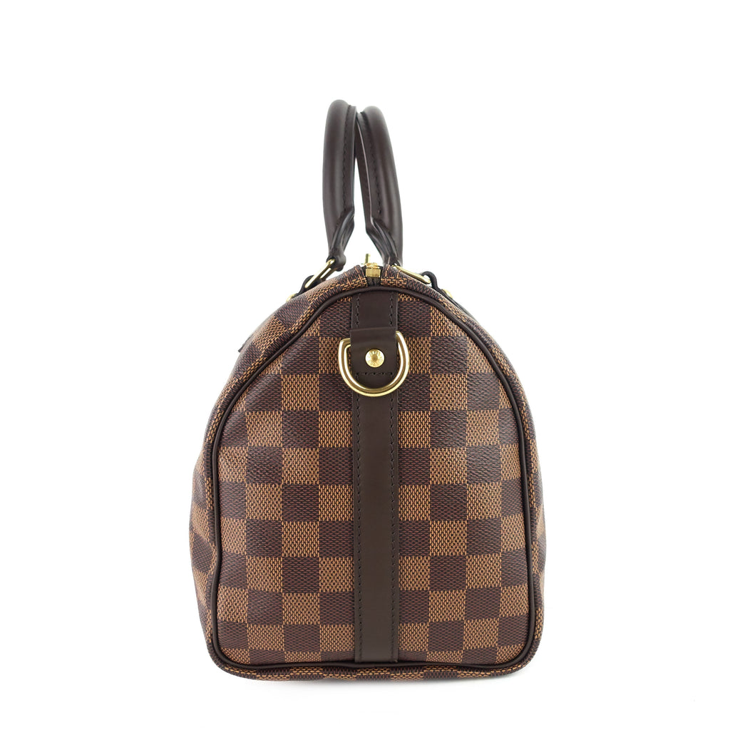 Louis Vuitto Speedy 25 BandouliÃ¨re Damier Ebene Canvas Bag