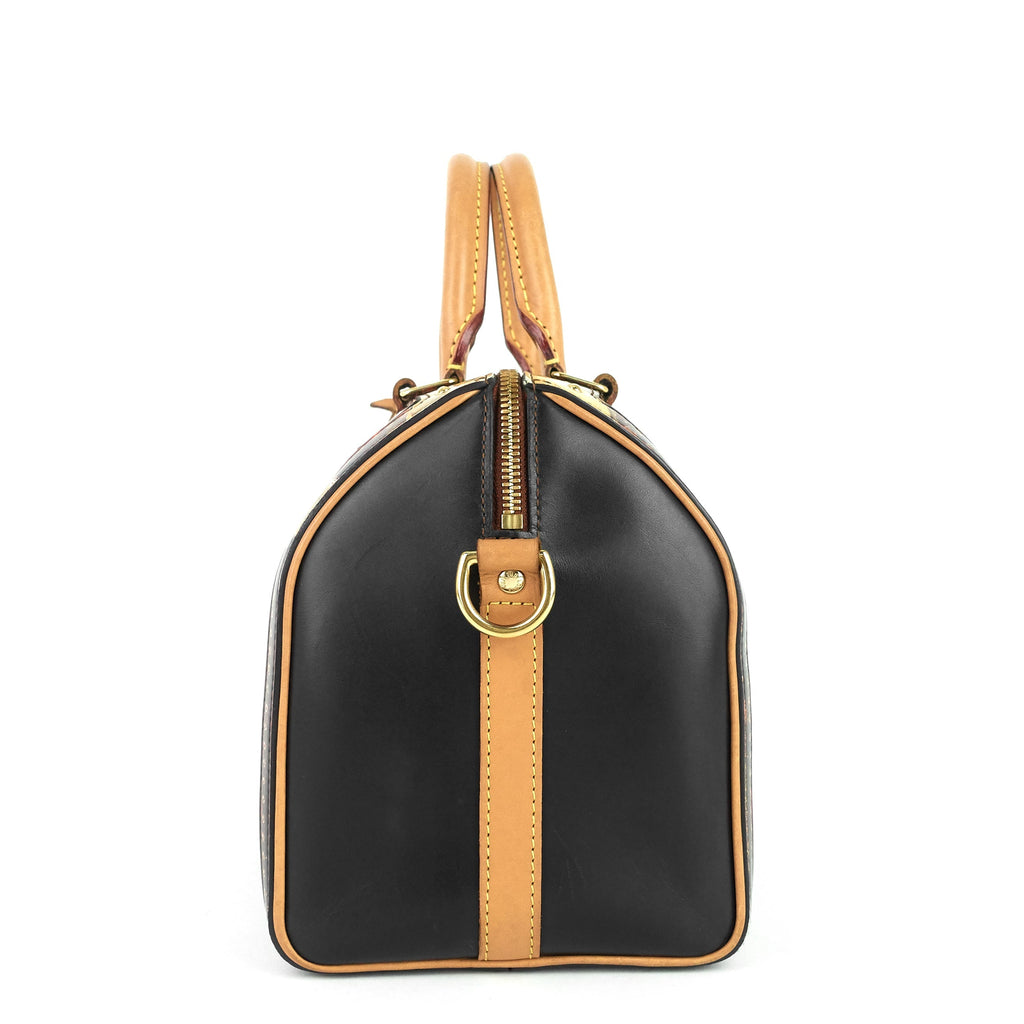 Louis Vuitto Speedy Noir 25 BandouliÃ¨re Time Trunk Coated Canvas Bag