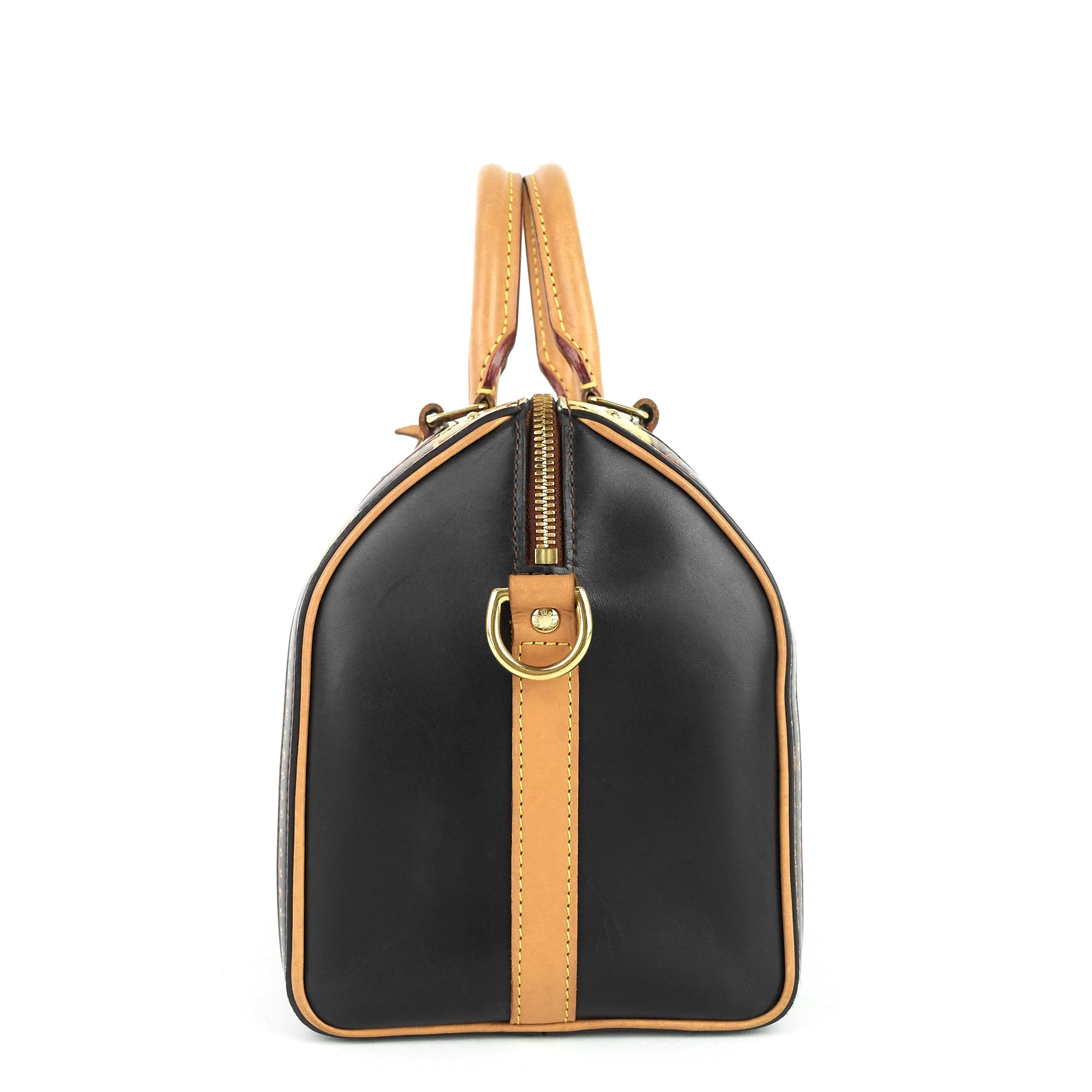 Louis Vuitto Speedy Noir 25 BandouliÃ¨re Time Trunk Coated Canvas Bag