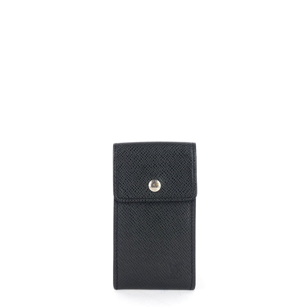 Louis Vuitto Porte Cles Badge Ardoise Taiga Leather Pouch Keychain