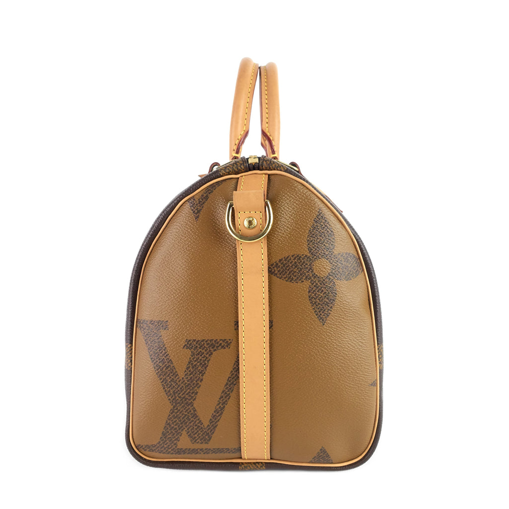 Louis Vuitto Speedy BandouliÃ¨re 30 Monogram Giant Reverse Canvas Bag