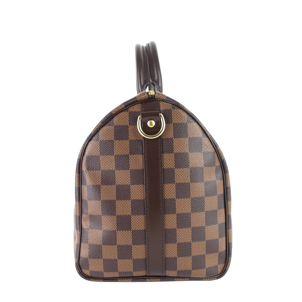 Louis Vuitto Speedy 30 BandouliÃ¨re Damier Ebene Canvas Bag