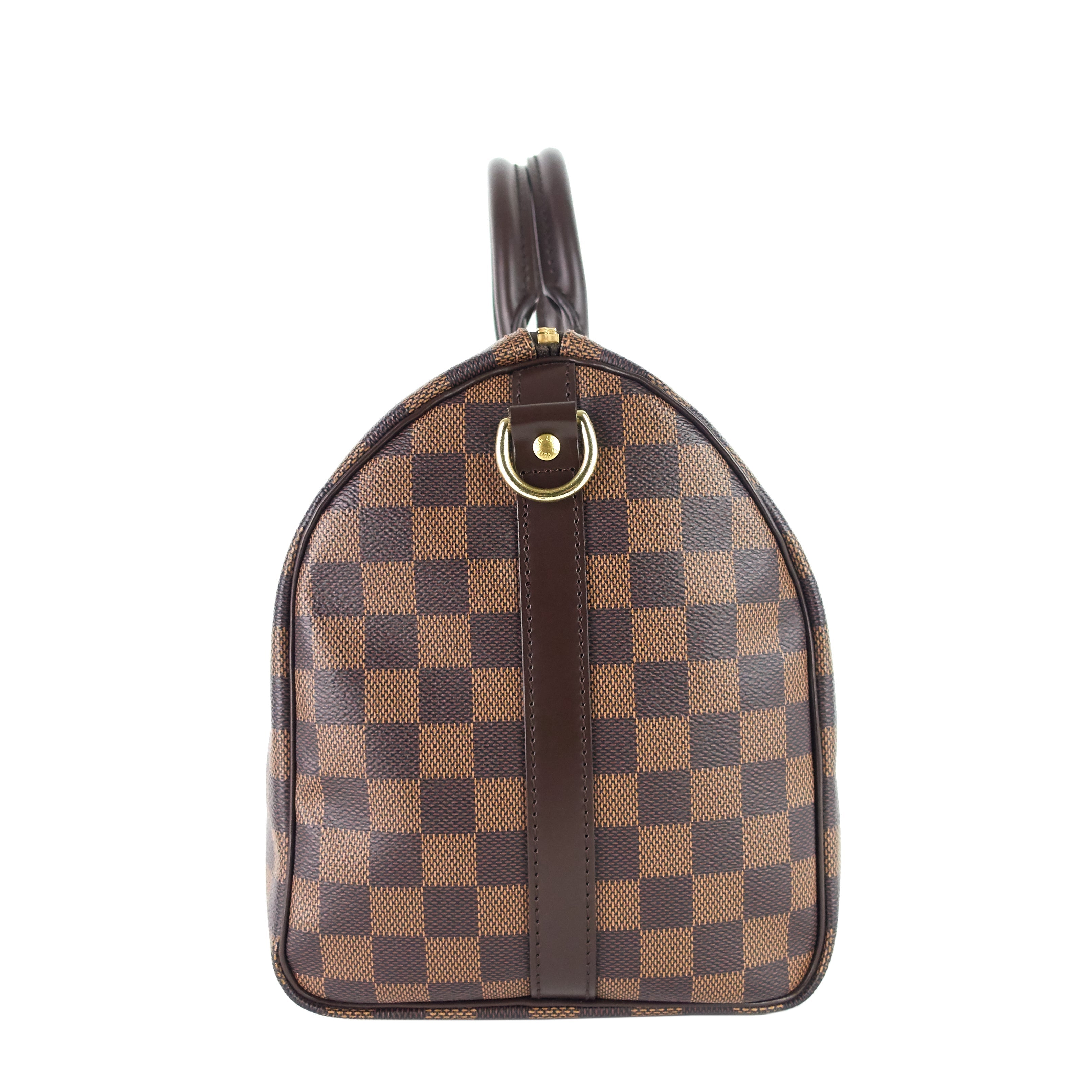 Louis Vuitto Speedy 30 BandouliÃ¨re Damier Ebene Canvas Bag