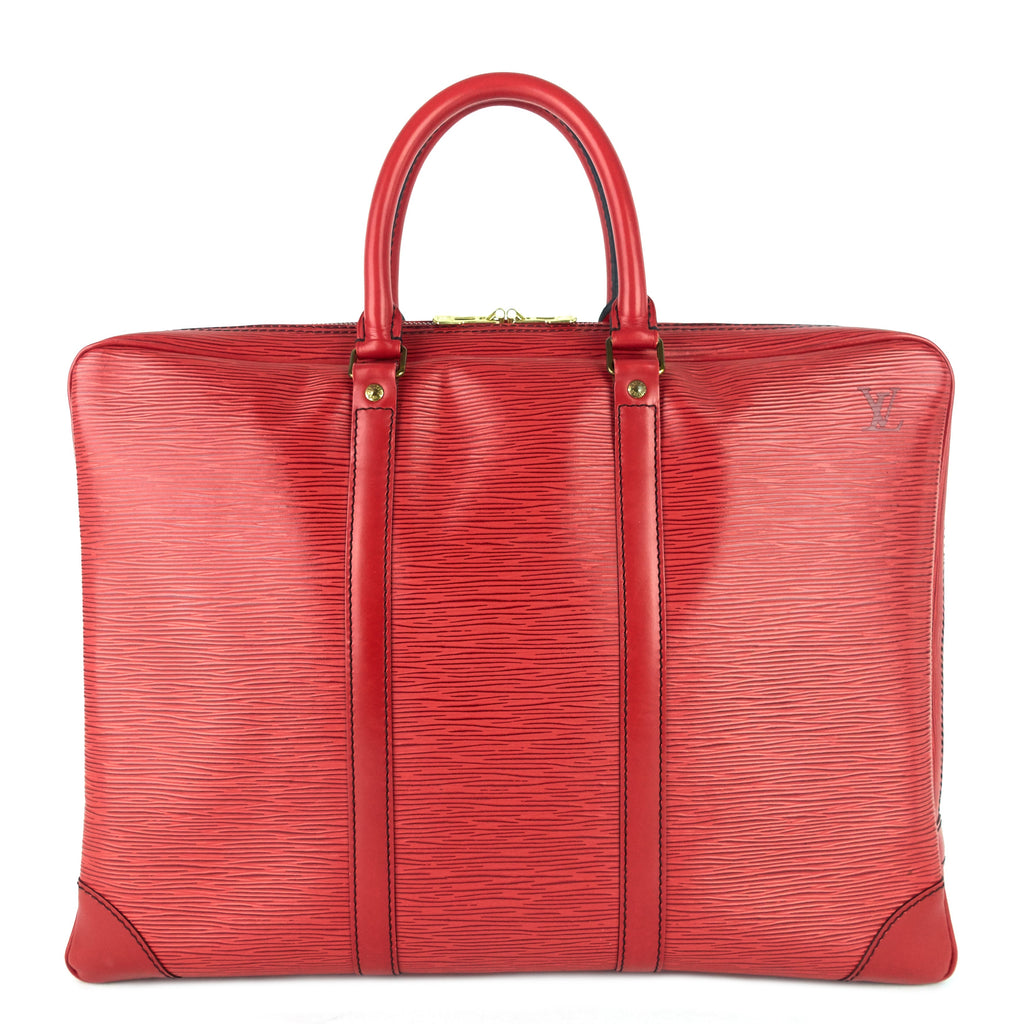 Louis Vuitto Porte-Documents Voyage Red Epi Leather Briefcase Bag