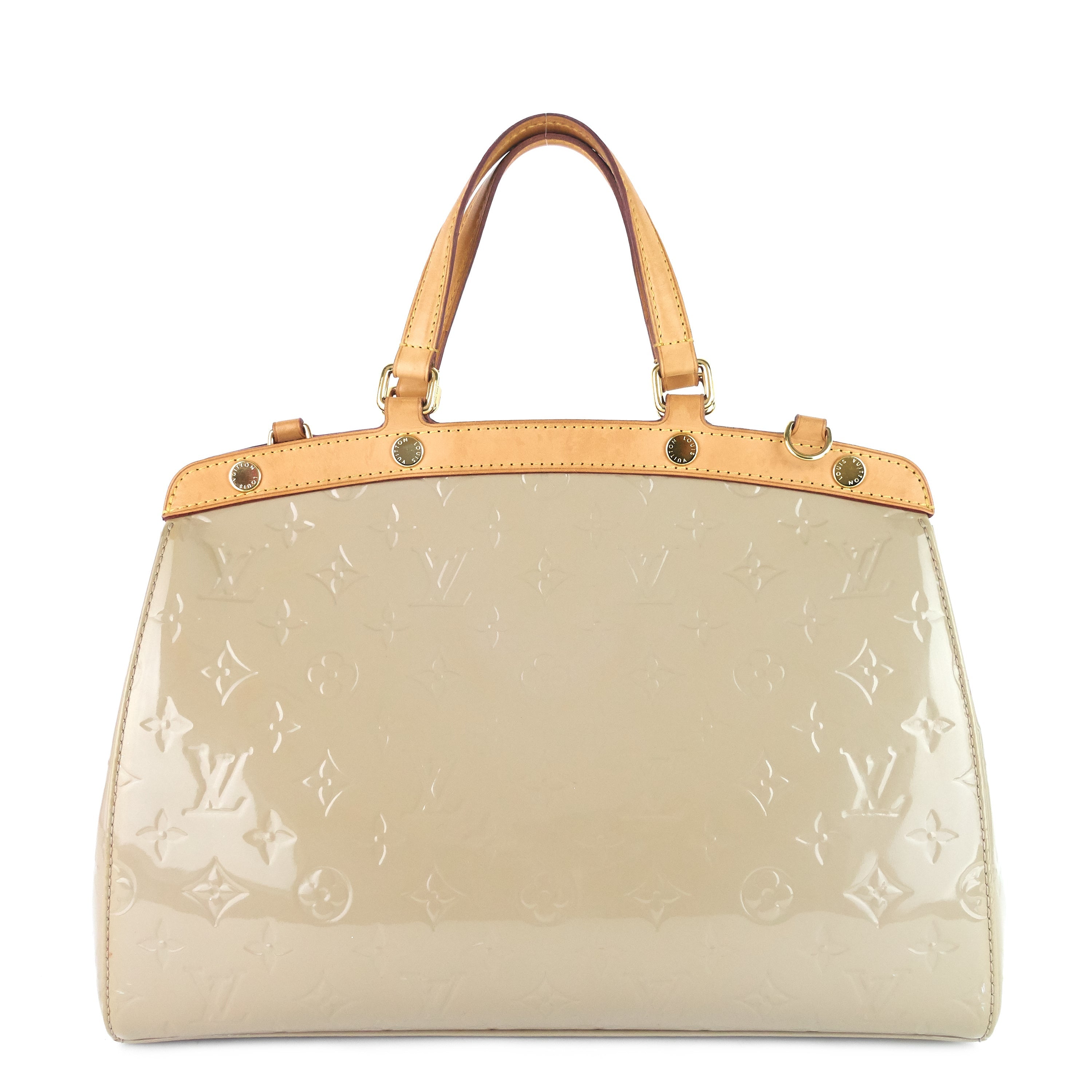 Louis Vuitto Brea MM Beige Poudre Monogram Vernis Leather Bag