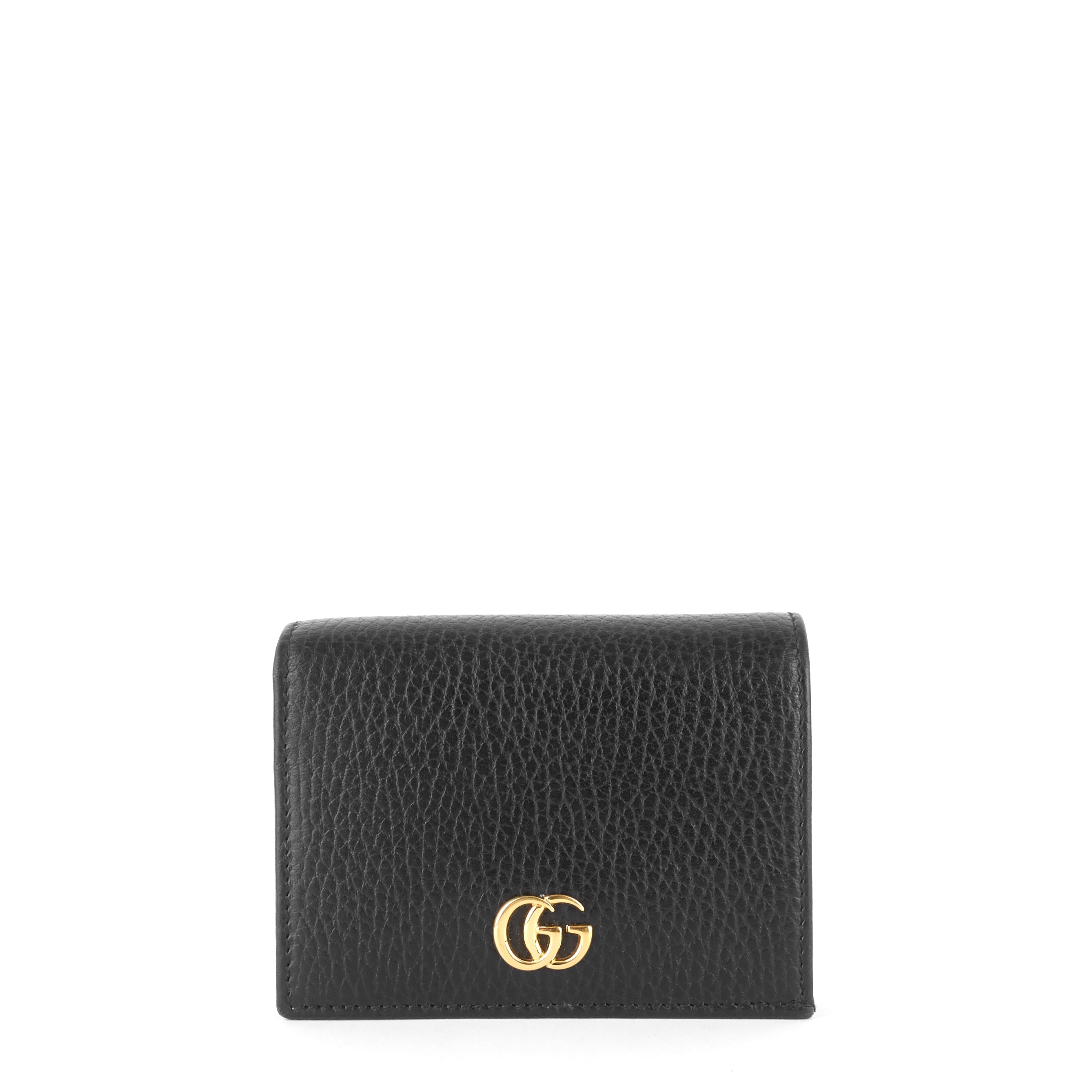 Gucci Marmont Pebbled Calfskin Card Case