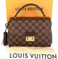 Louis Vuitto Croisette Damier Ebene Canvas Handbag with Strap