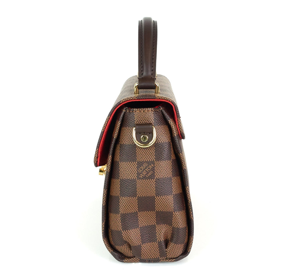 Louis Vuitto Croisette Damier Ebene Canvas Handbag with Strap