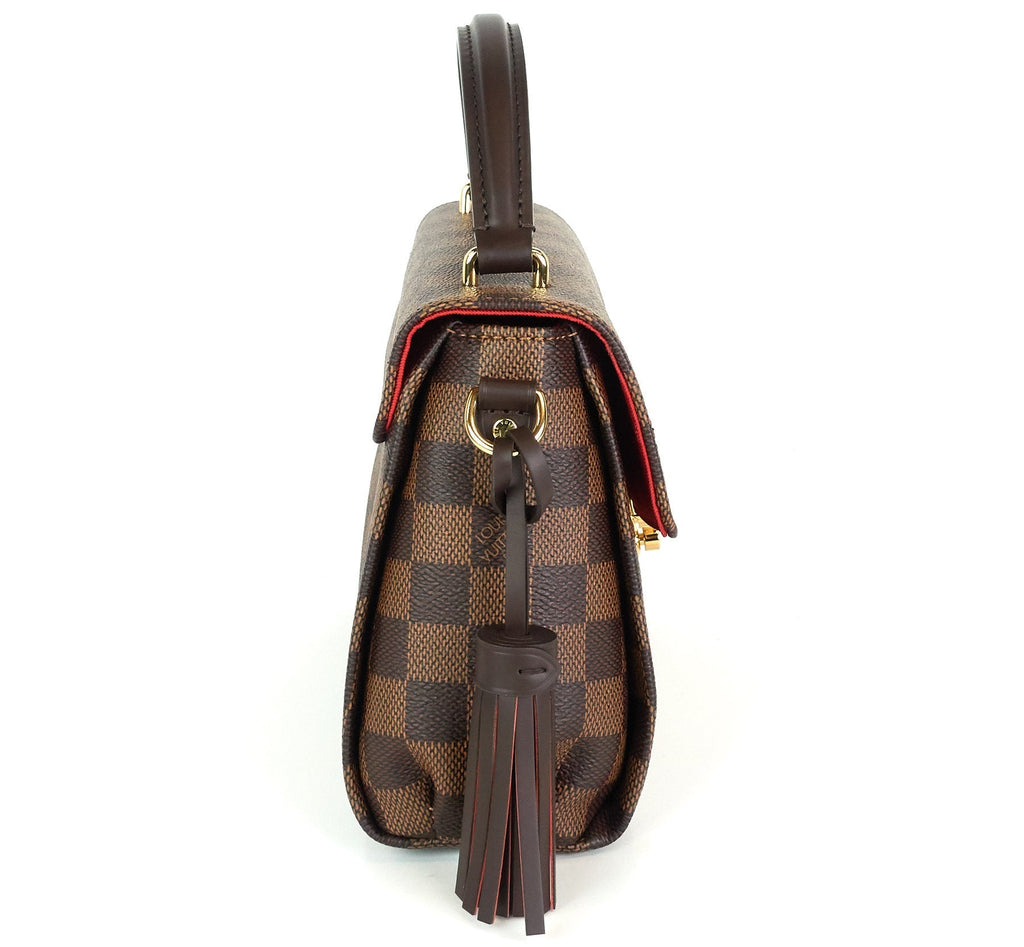 Louis Vuitto Croisette Damier Ebene Canvas Handbag with Strap