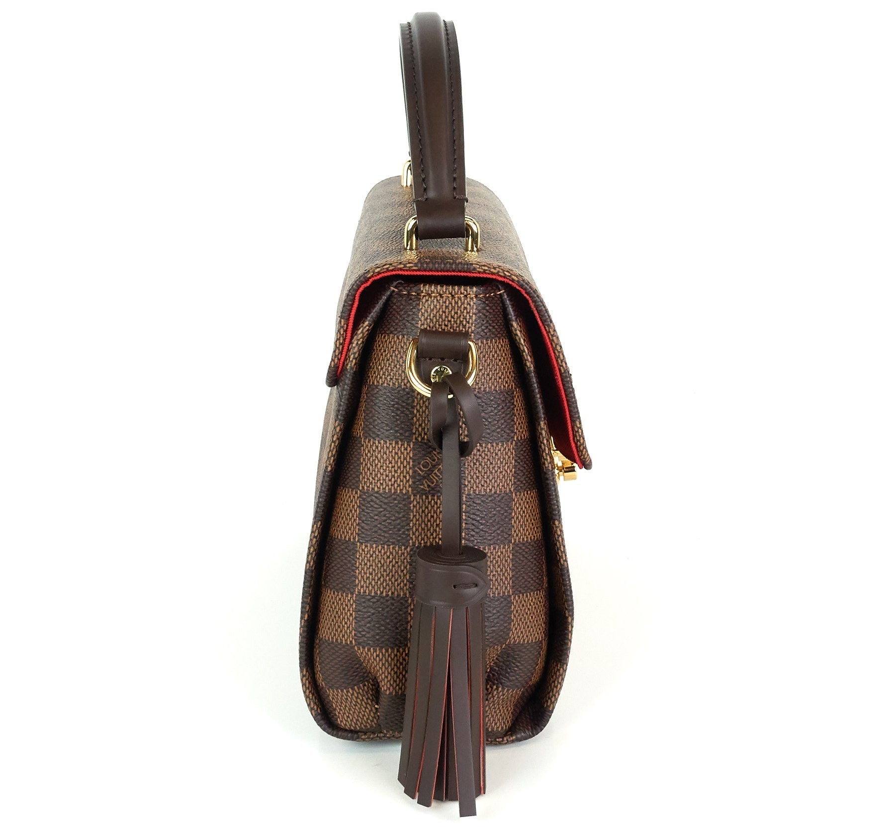 Louis Vuitto Croisette Damier Ebene Canvas Handbag with Strap