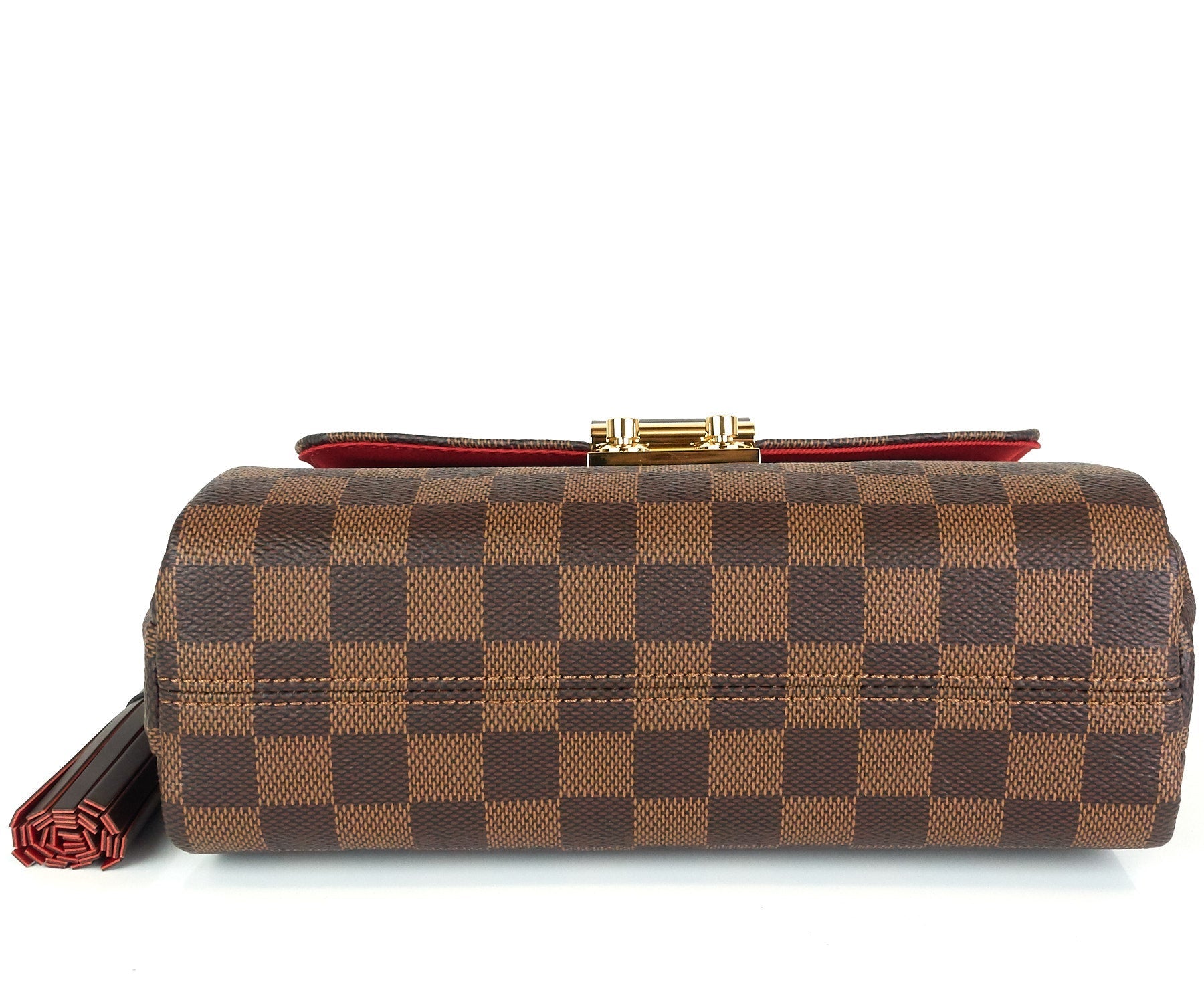 Louis Vuitto Croisette Damier Ebene Canvas Handbag with Strap