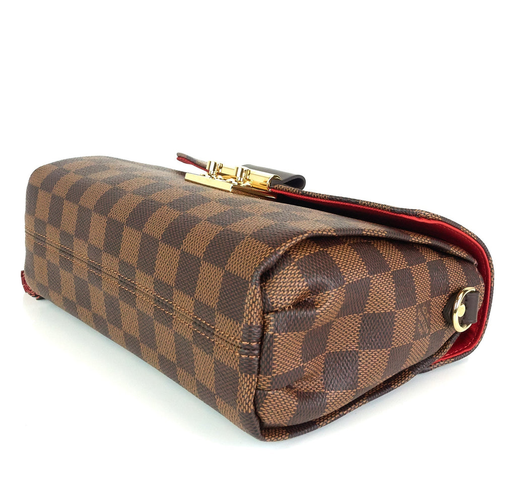 Louis Vuitto Croisette Damier Ebene Canvas Handbag with Strap