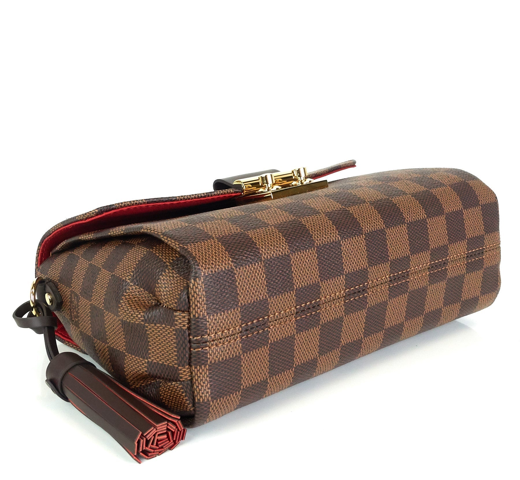 Louis Vuitto Croisette Damier Ebene Canvas Handbag with Strap