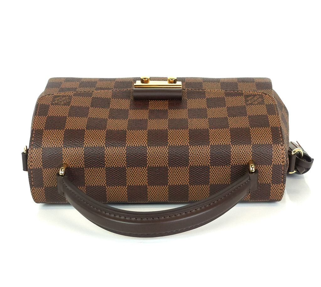 Louis Vuitto Croisette Damier Ebene Canvas Handbag with Strap