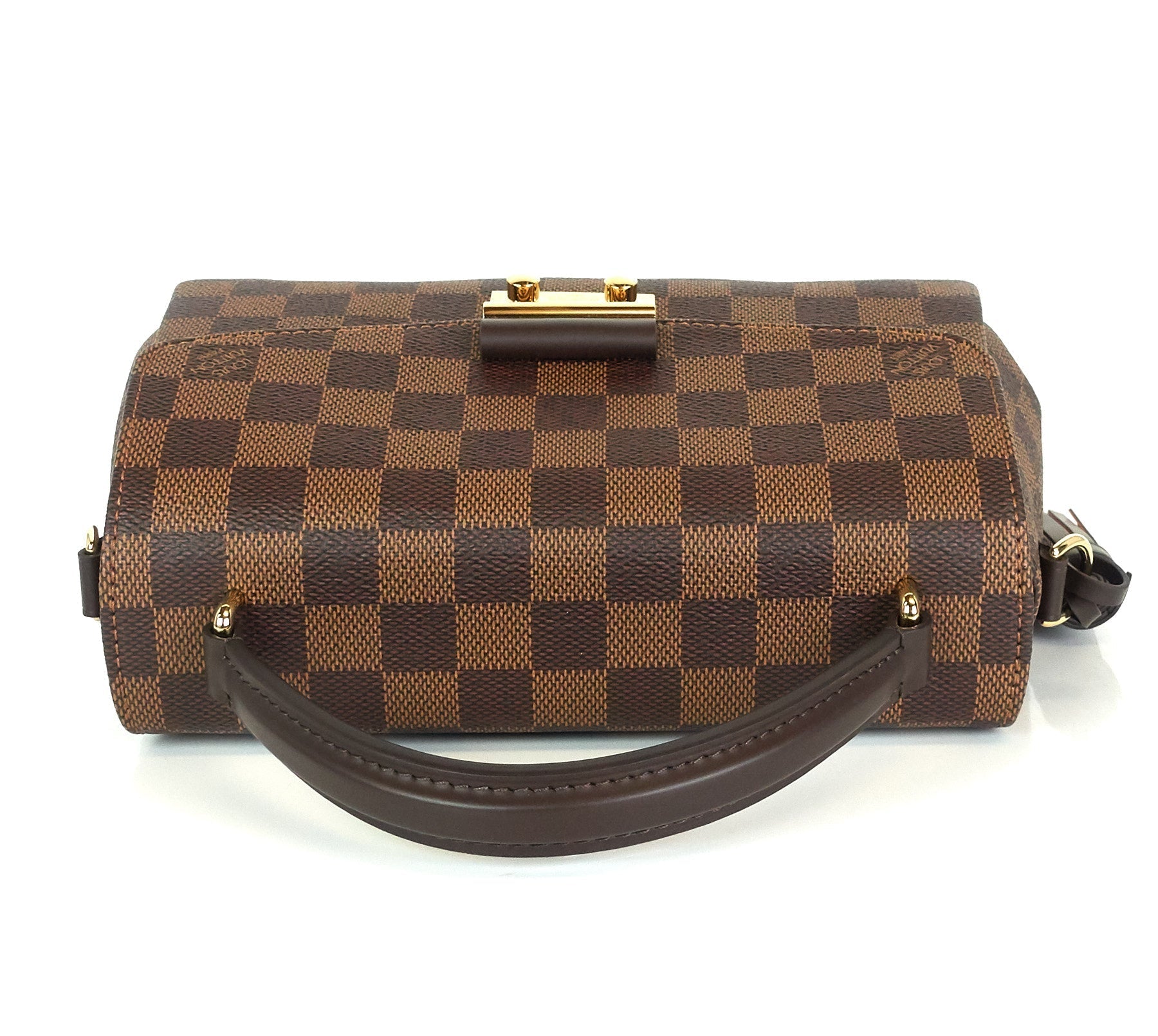 Louis Vuitto Croisette Damier Ebene Canvas Handbag with Strap