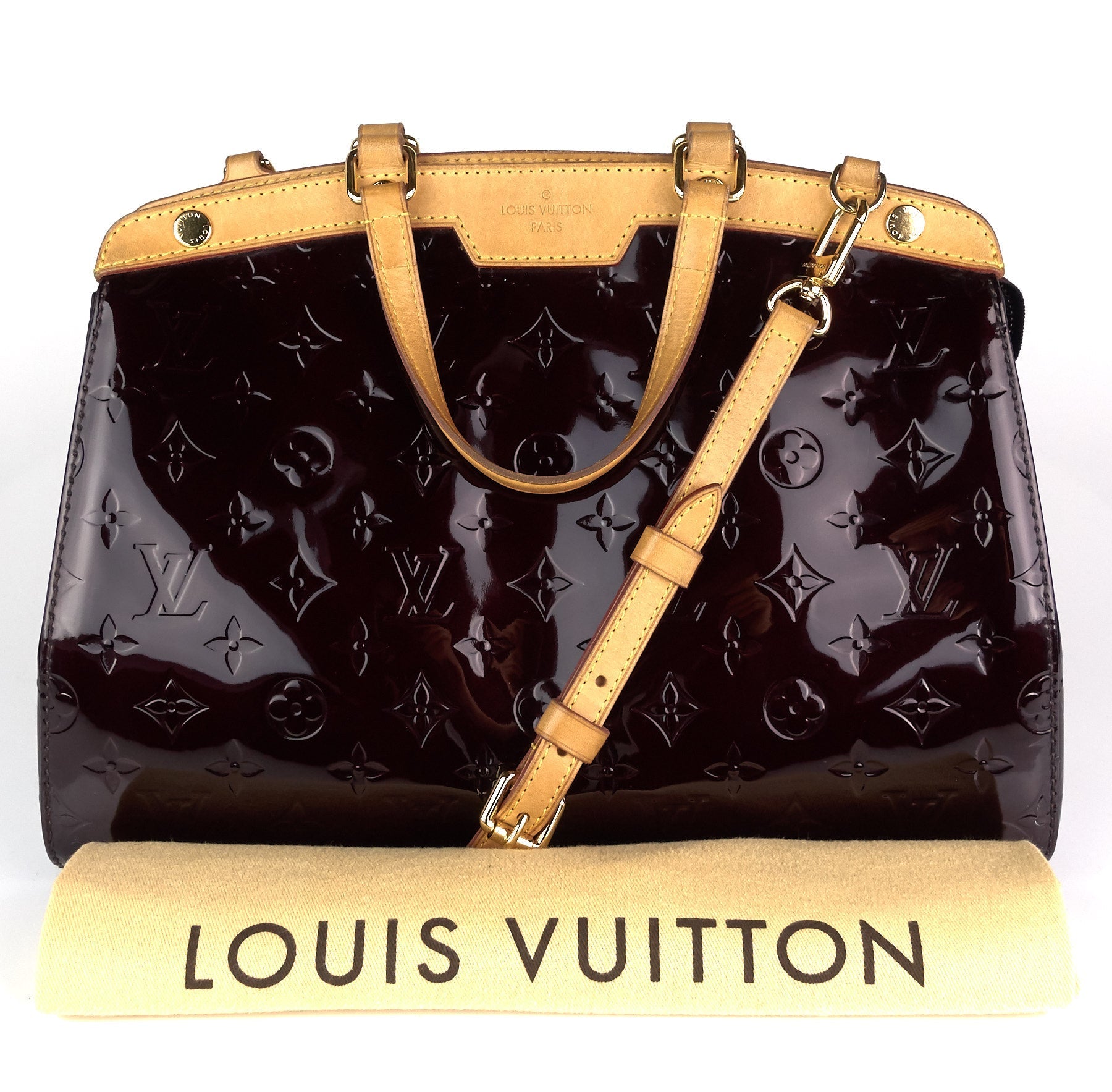 Louis Vuitto Brea MM Monogram Patent Leather Handbag