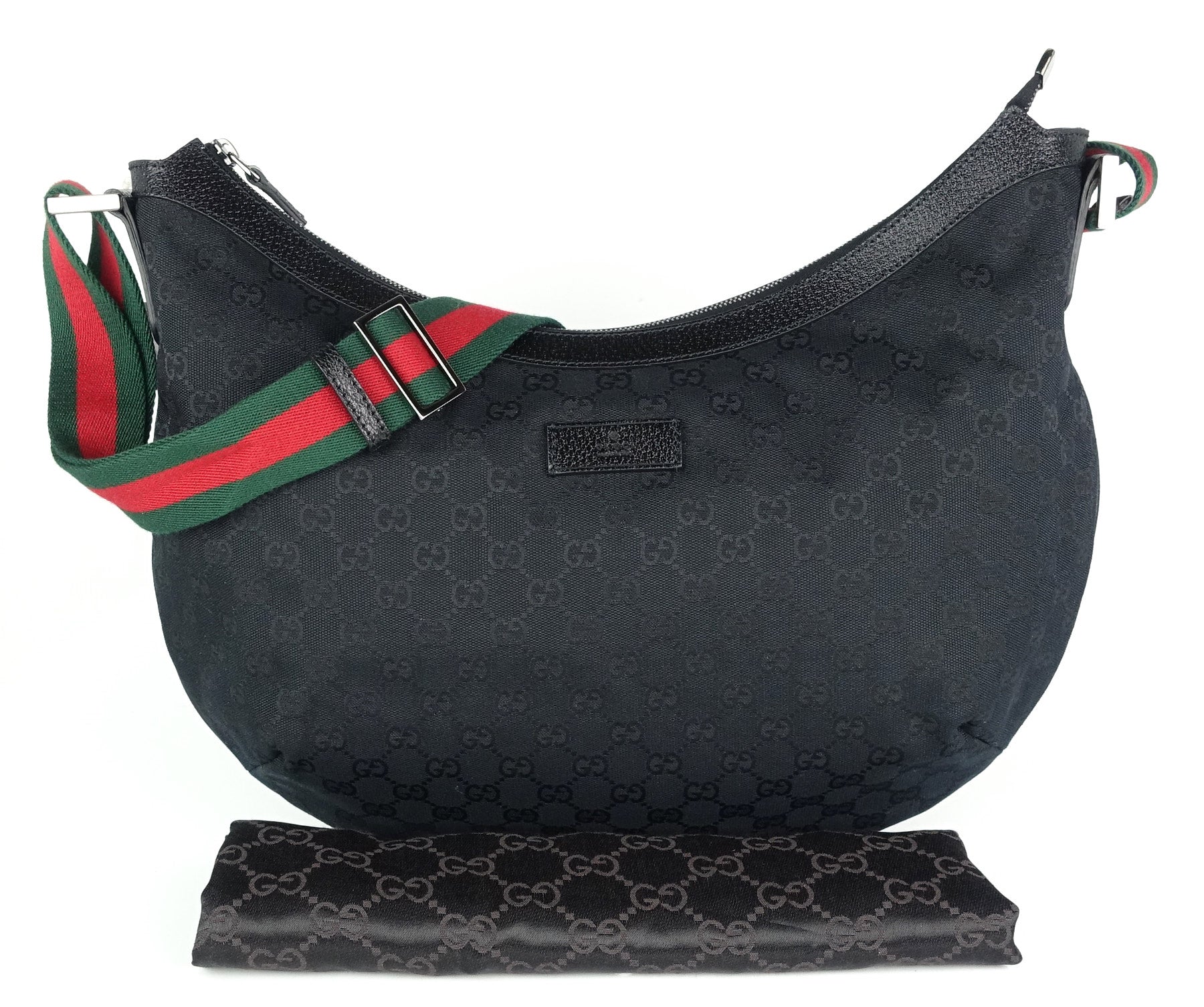 Gucci Monogram Canvas Web Strap Large Messenger Bag