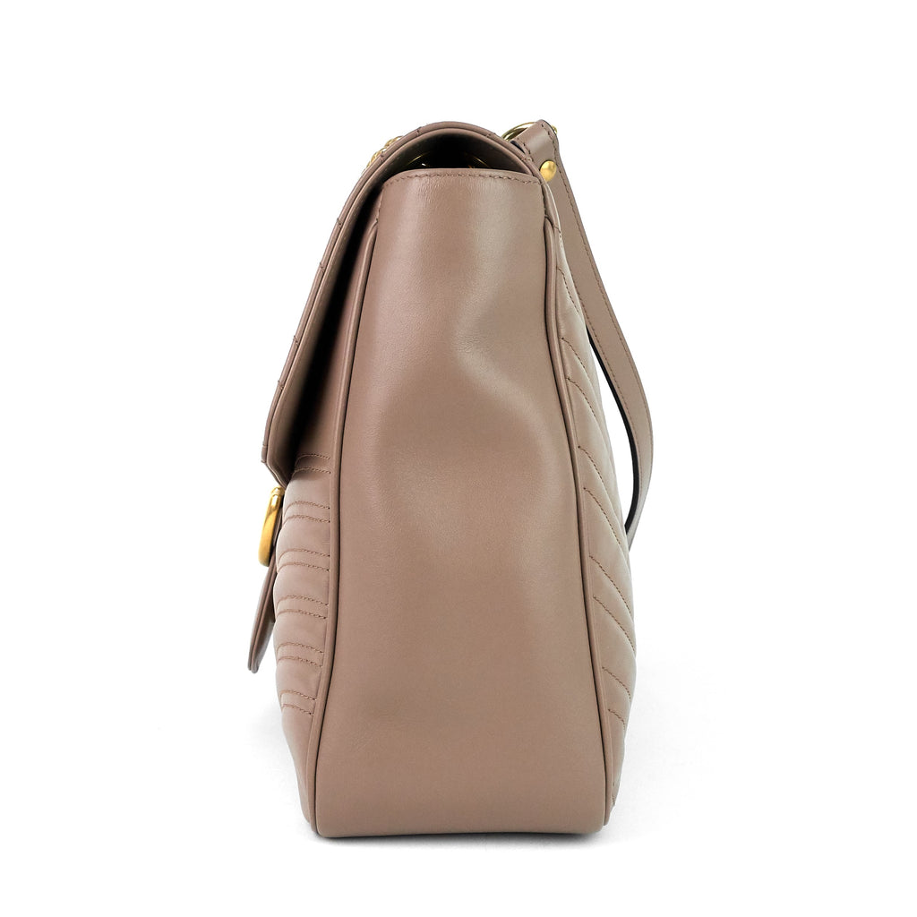 Gucci GG Marmont Large Chevron Leather Bag