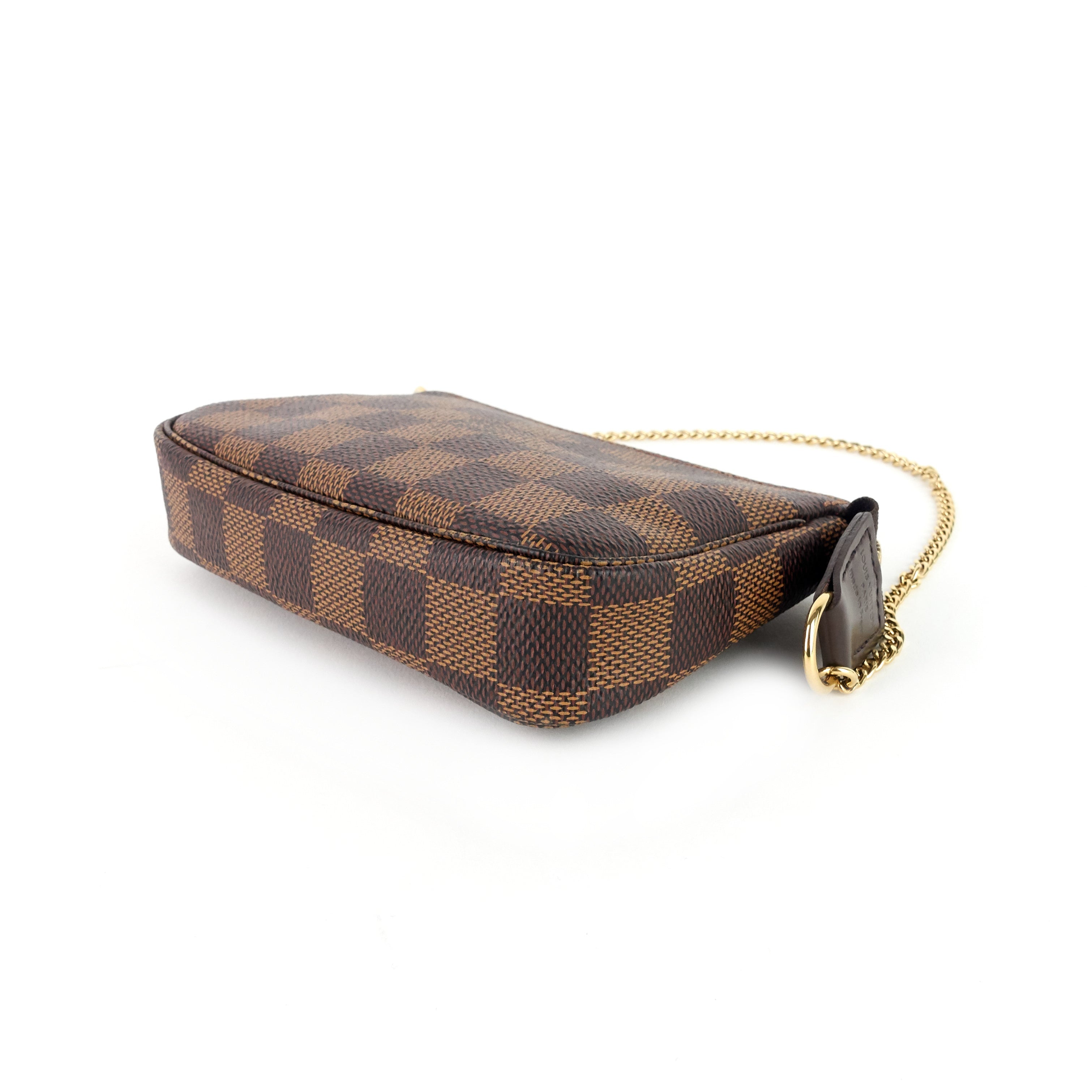 Louis Vuitto Pochette Accessoires Mini Damier Ebene Canvas Bag