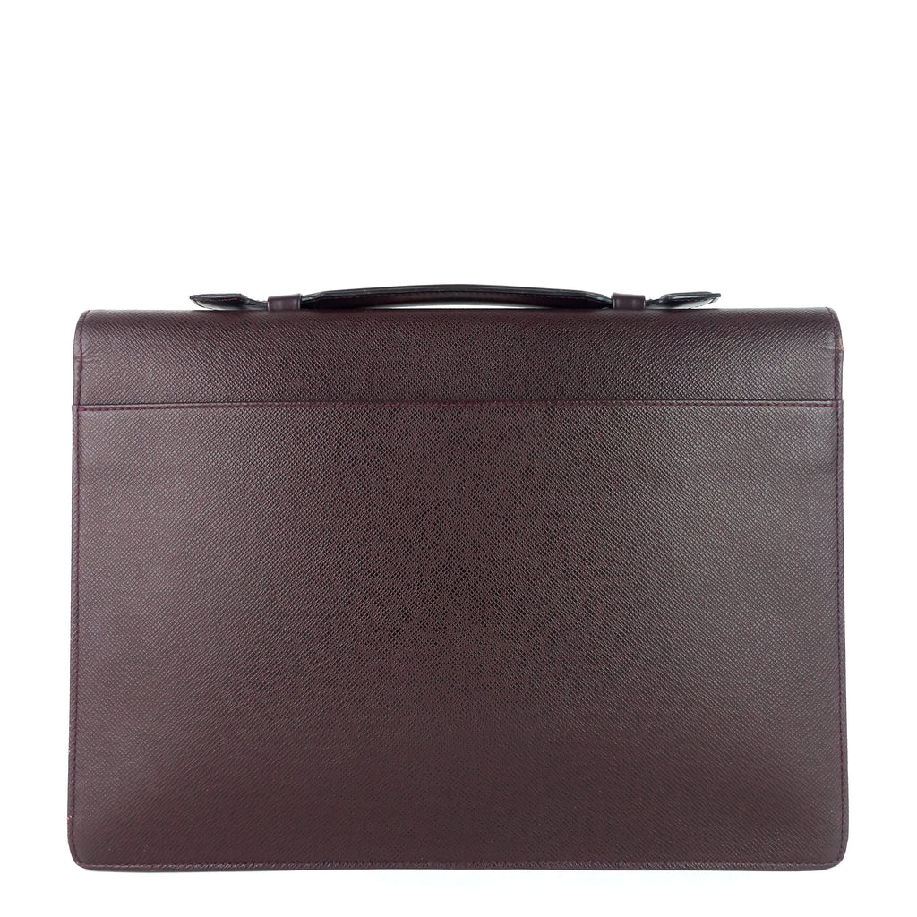Louis Vuitto Serviette Kourad Taiga Leather Briefcase Bag