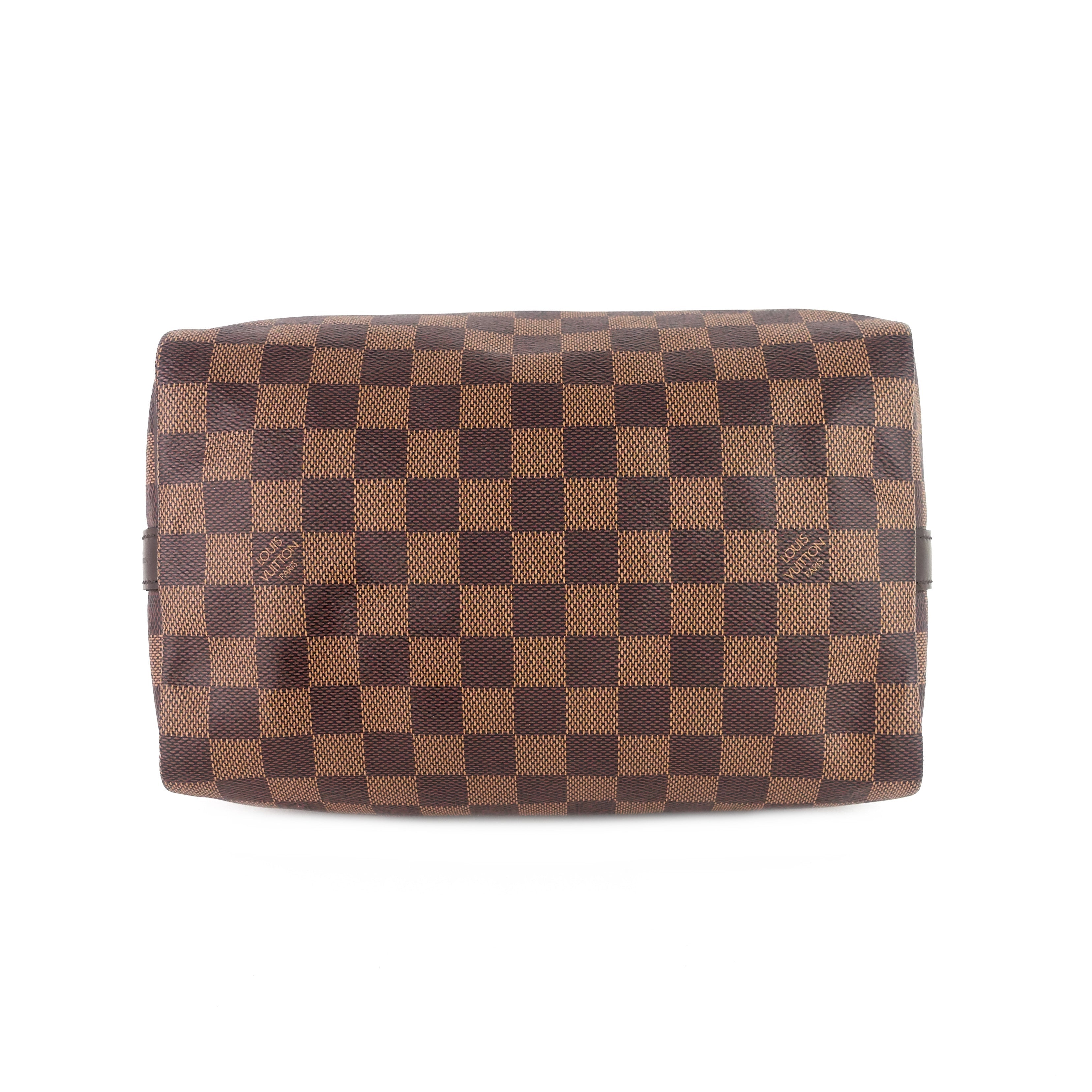 Louis Vuitto Speedy 25 BandouliÃ¨re Damier Ebene Canvas Bag
