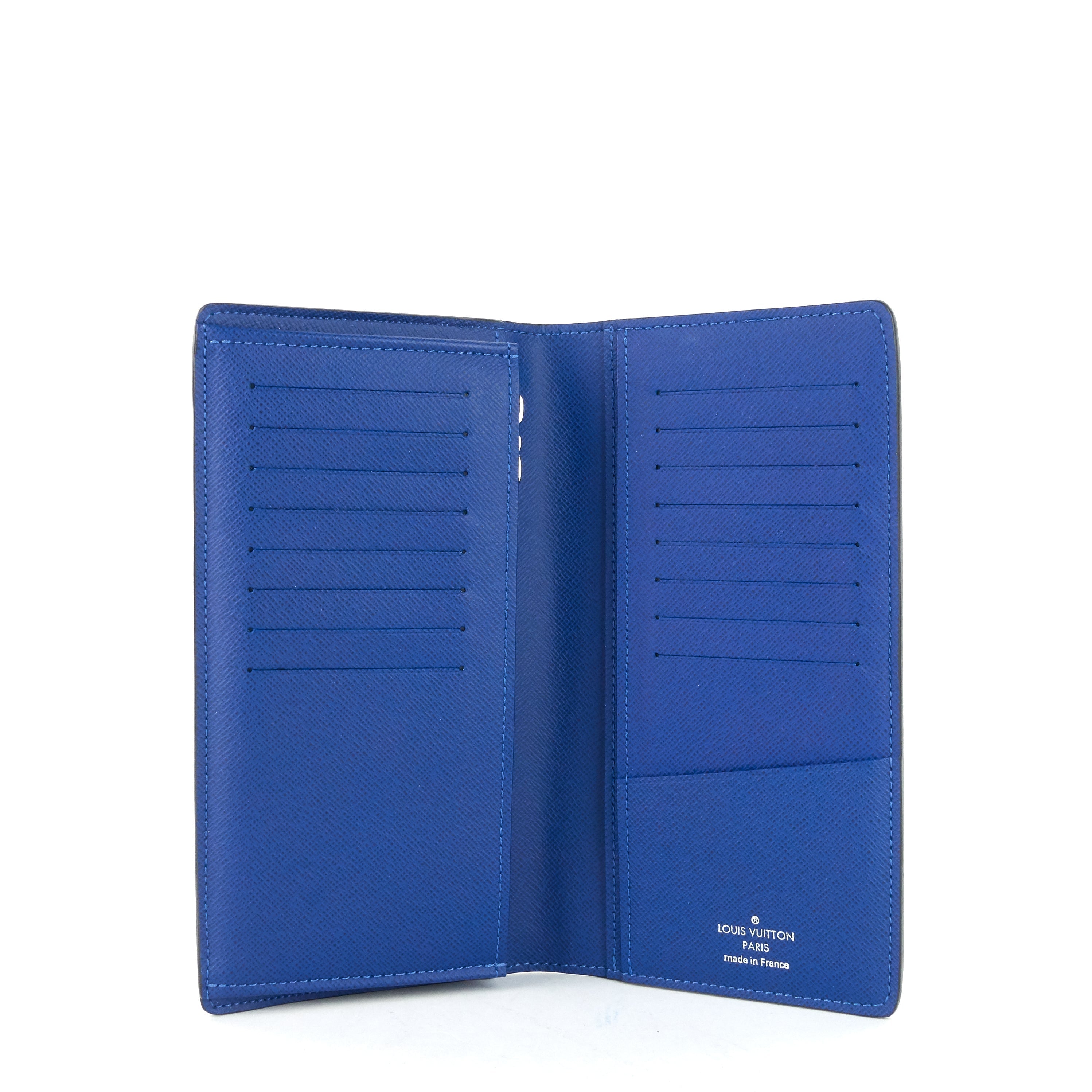 Louis Vuitto Brazza Blue Epi Leather Wallet