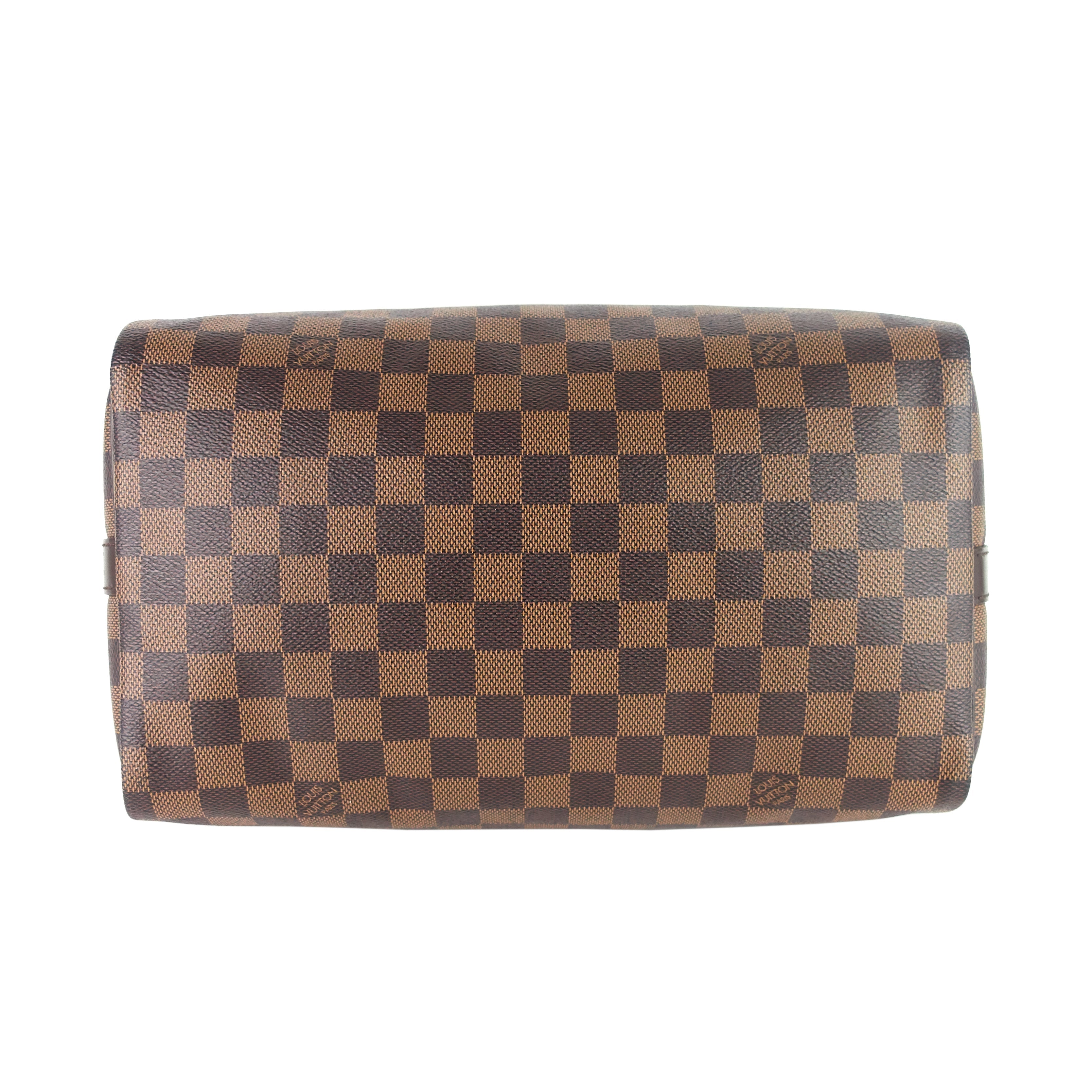 Louis Vuitto Speedy 30 BandouliÃ¨re Damier Ebene Canvas Bag