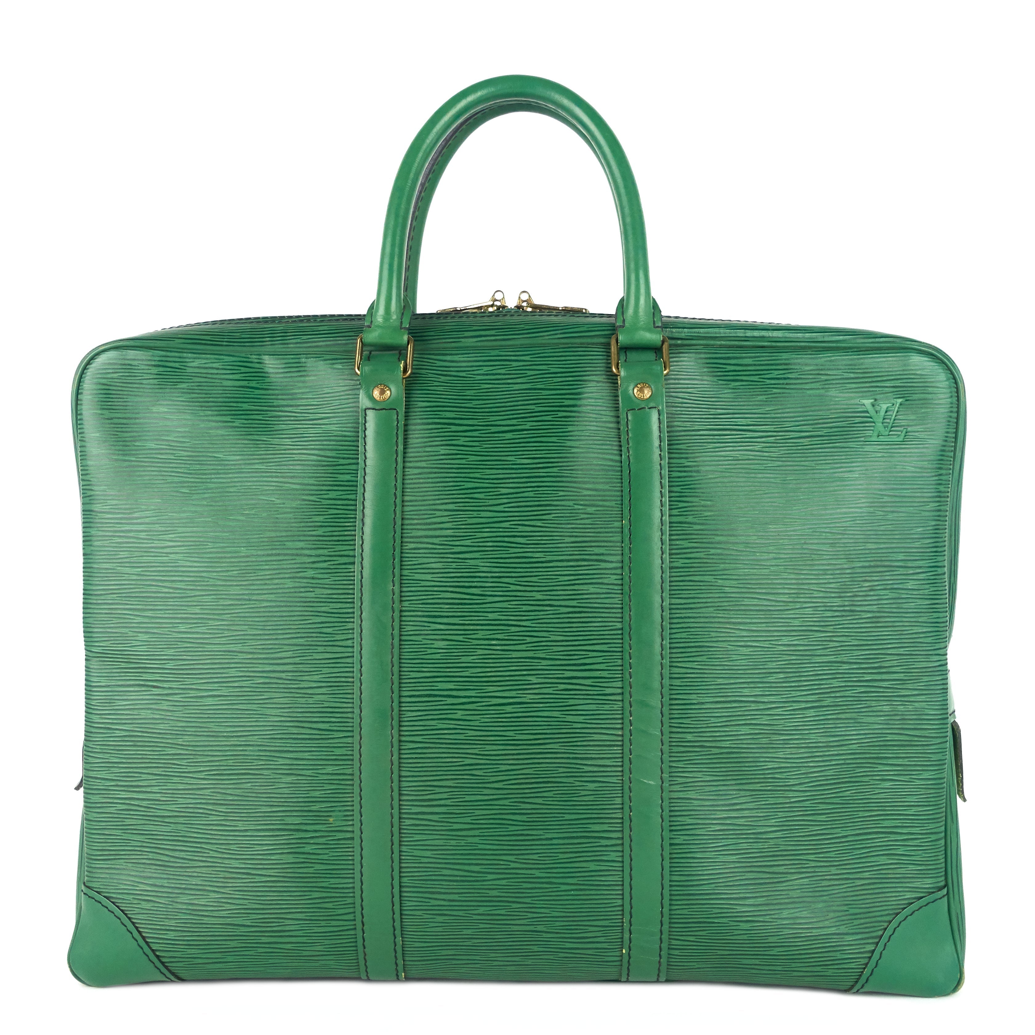 Louis Vuitto Porte-Documents Voyage Green Epi Leather Briefcase Bag