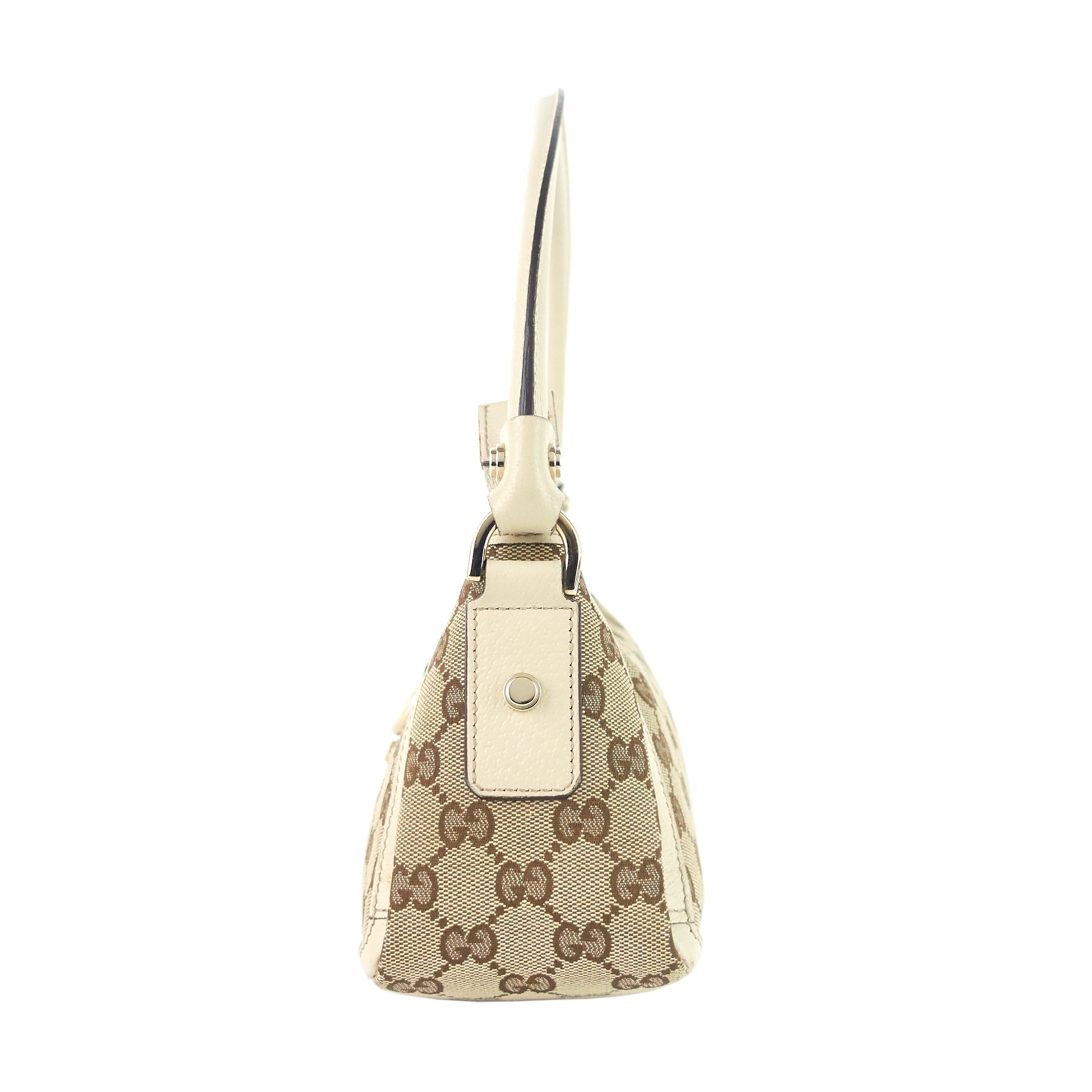 Gucci Abbey D-Ring Monogram Canvas Pochette Bag