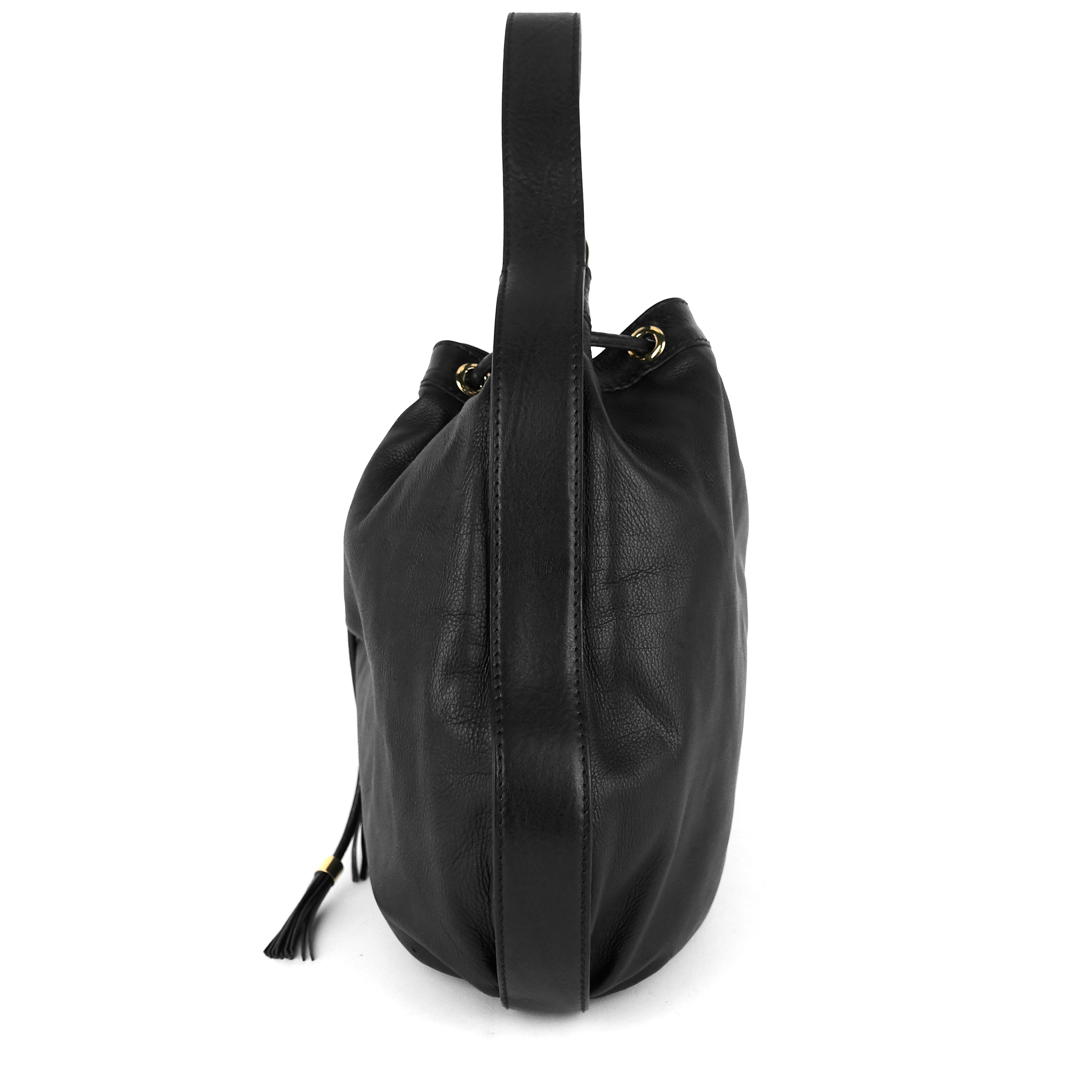 Gucci Drawstring Soft Leather Tote Bag
