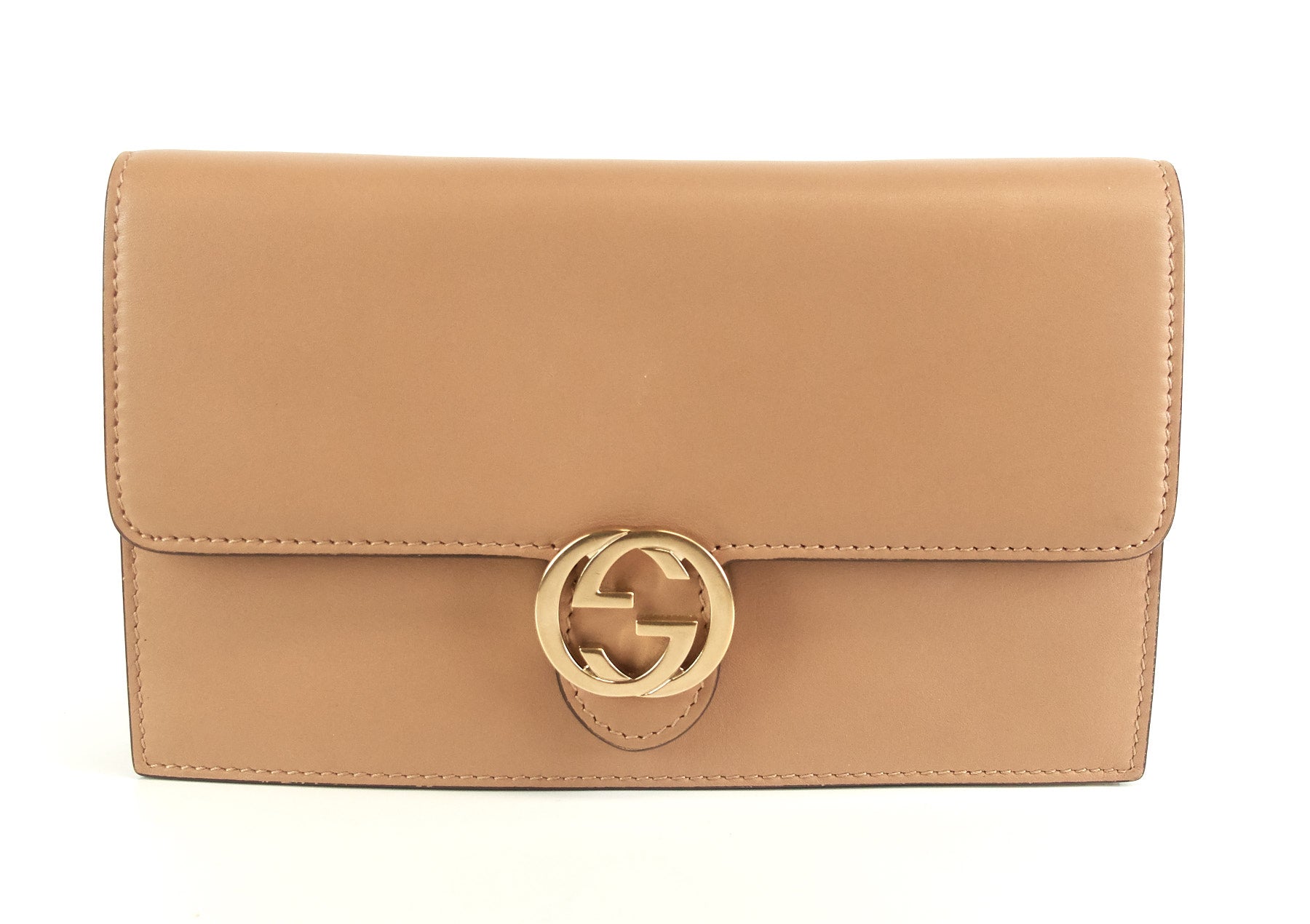 Gucci Leather GG Logo Wallet with Strap