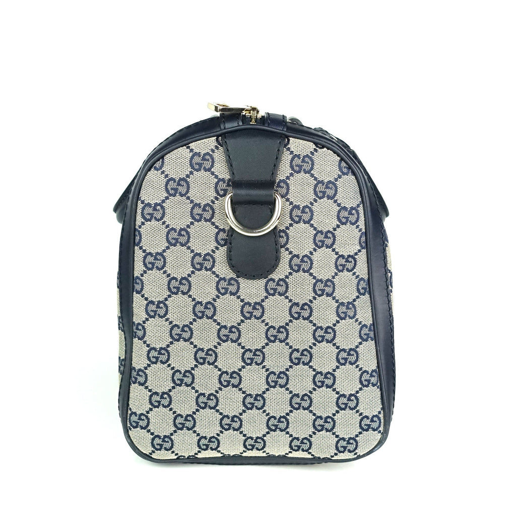 Gucci Monogram Canvas Web Boston Bag with Strap