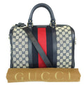 Gucci Monogram Canvas Web Boston Bag with Strap