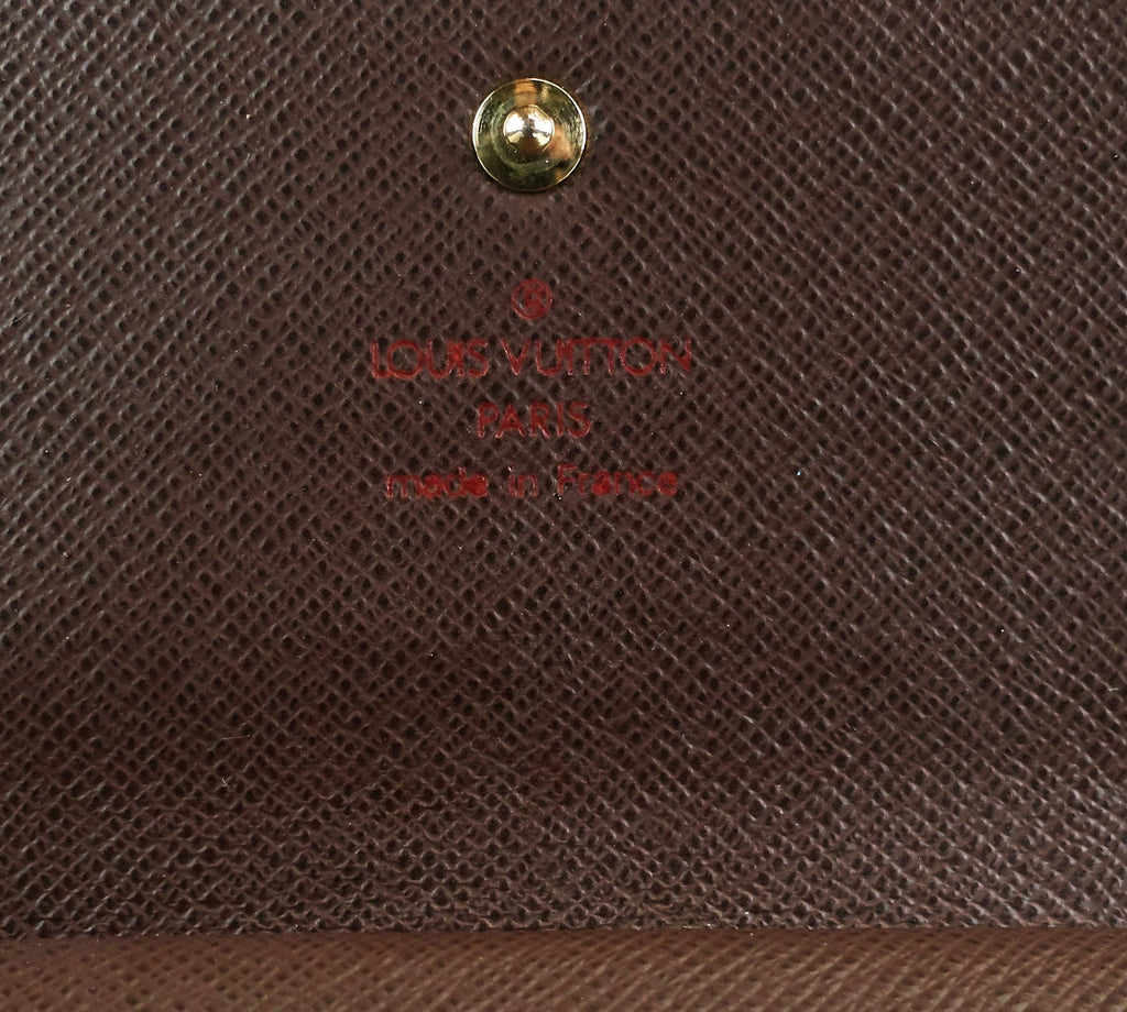 Louis Vuitto Porte Tresor International Damier Ebene Canvas Wallet