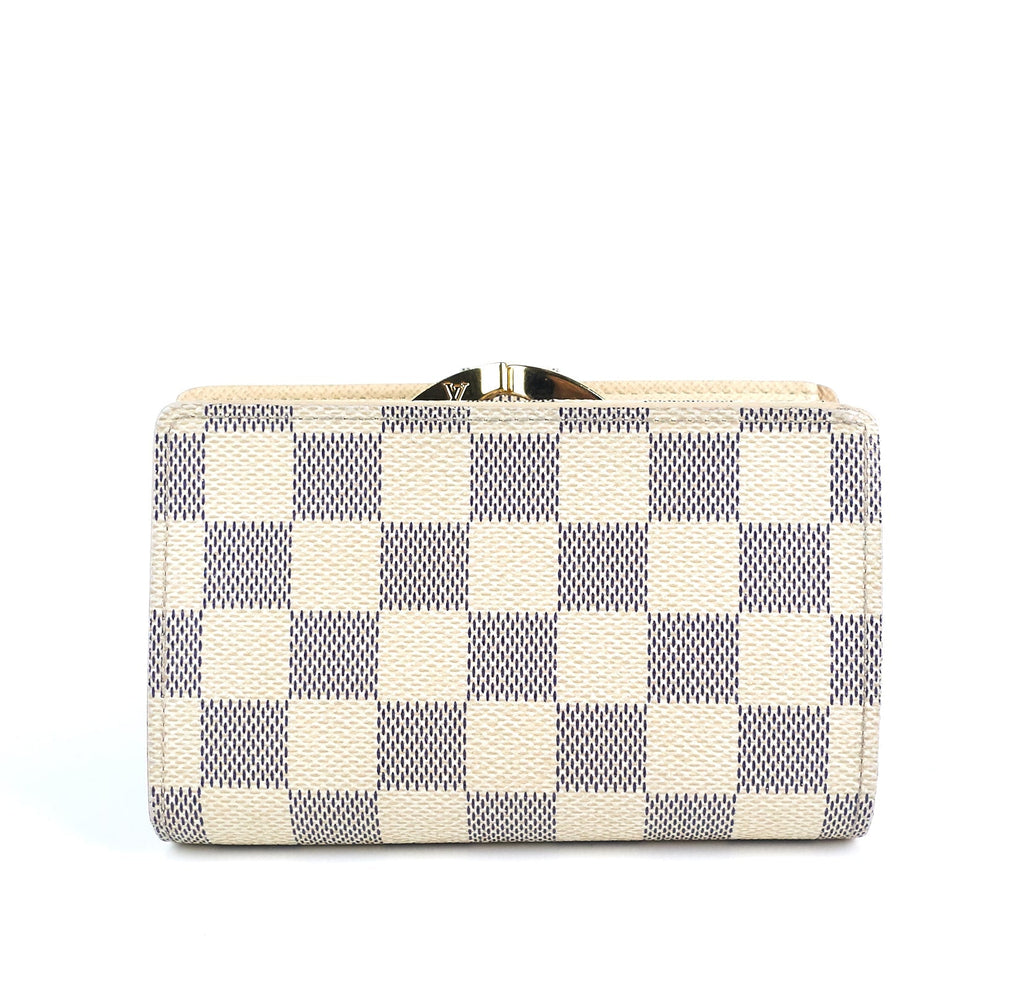 Louis Vuitto French Purse Damier Azur Canvas Wallet