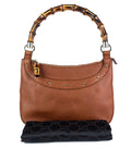 Gucci Jackie Pebbled Leather Bamboo Handle Bag