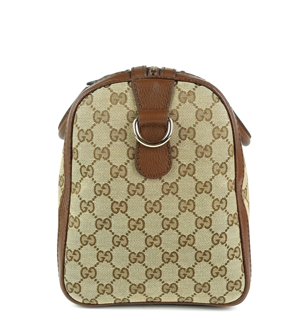 Gucci Monogram Canvas Web Boston Bag with Strap