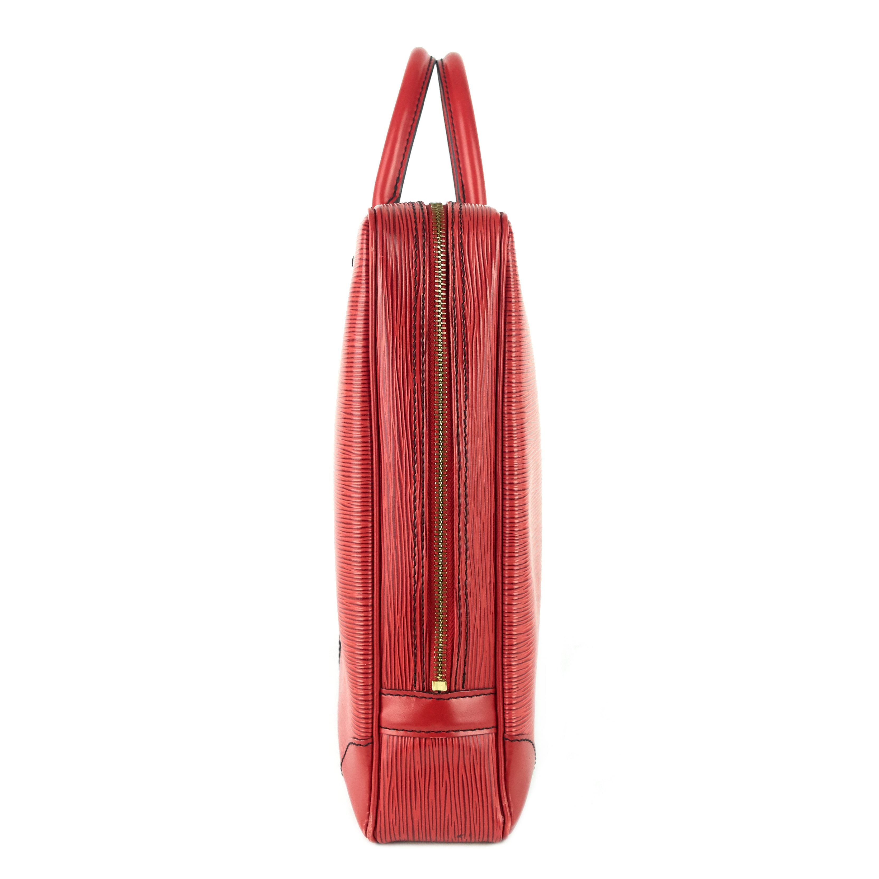 Louis Vuitto Porte-Documents Voyage Red Epi Leather Briefcase Bag