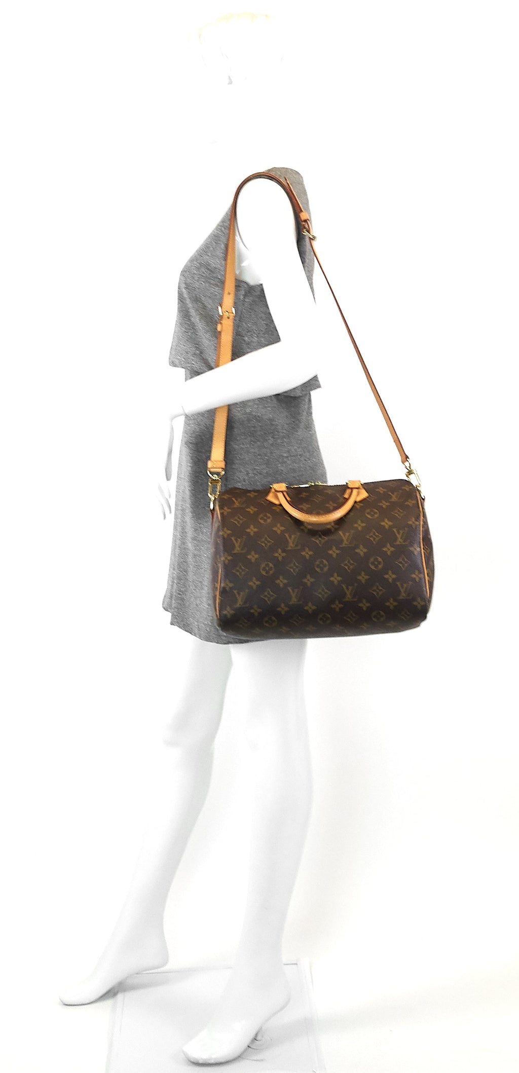 Louis Vuitto Speedy 30 Bandouliere Monogram Canvas Bag