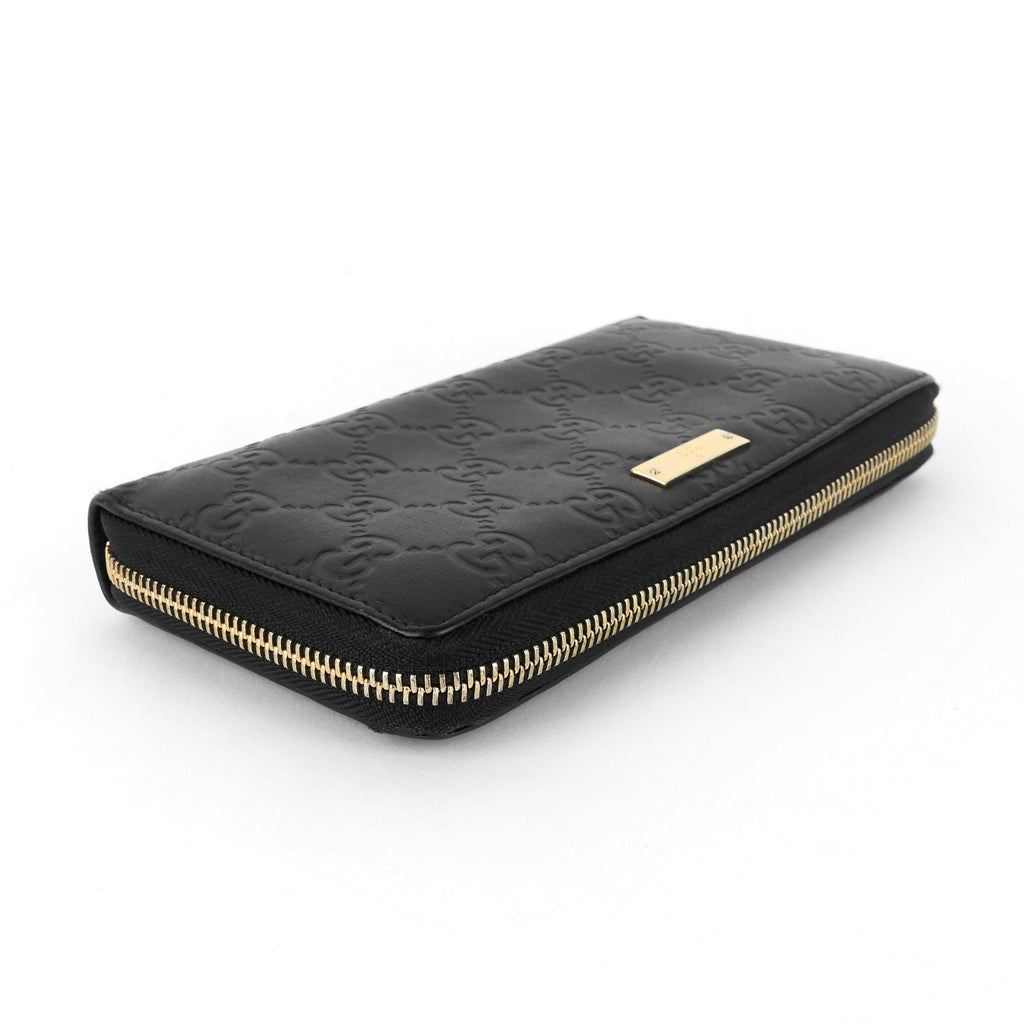 Gucci Zip Around Continental Guccissima Leather Wallet