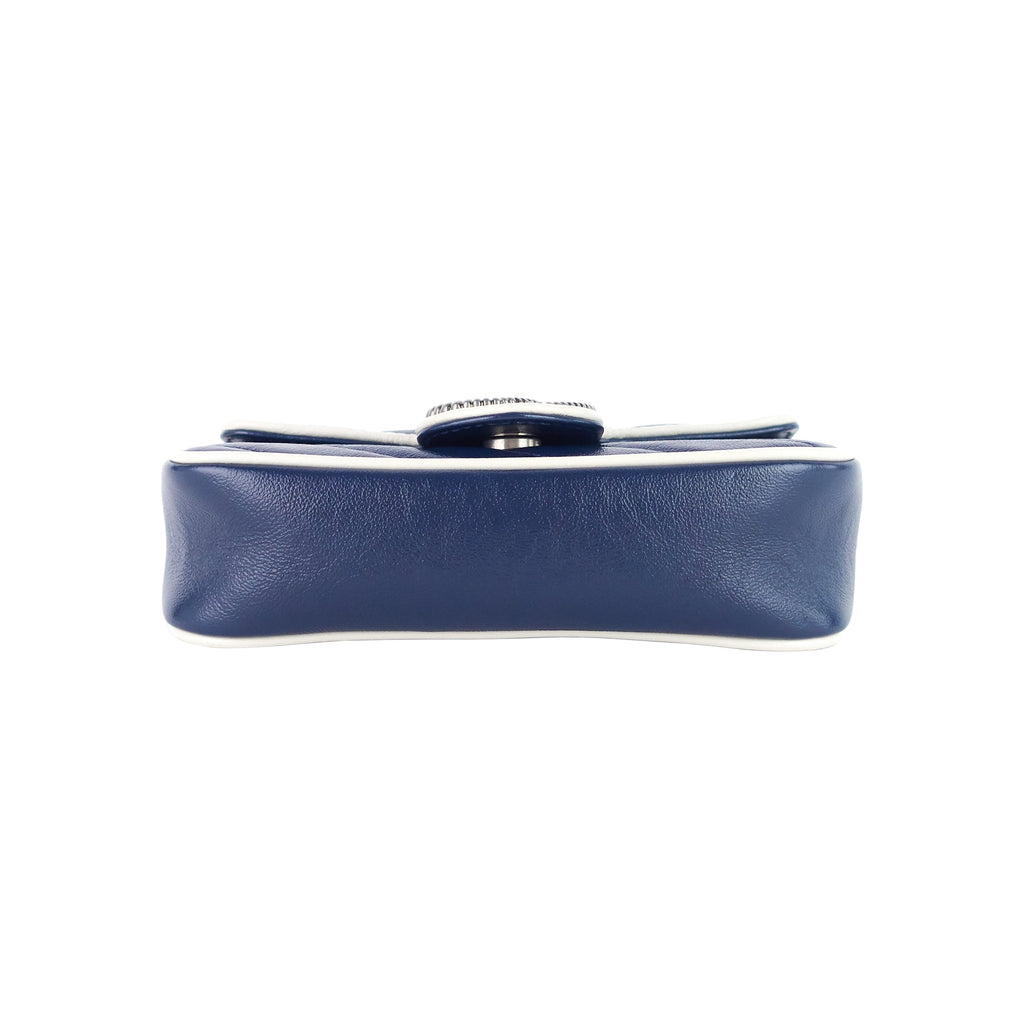 Gucci GG Marmont Diagonal Torchon Super Mini Leather Bag
