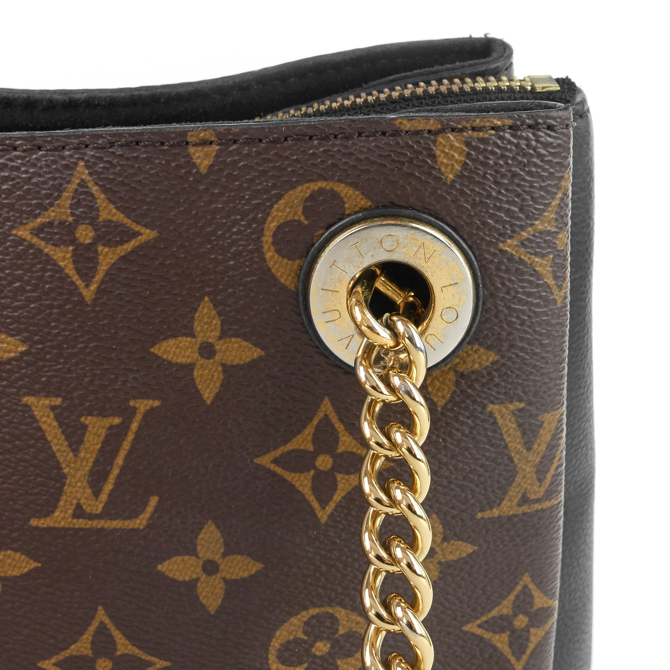 Louis Vuitto SurÃ¨ne MM Monogram Canvas and Calfskin Leather Tote Bag