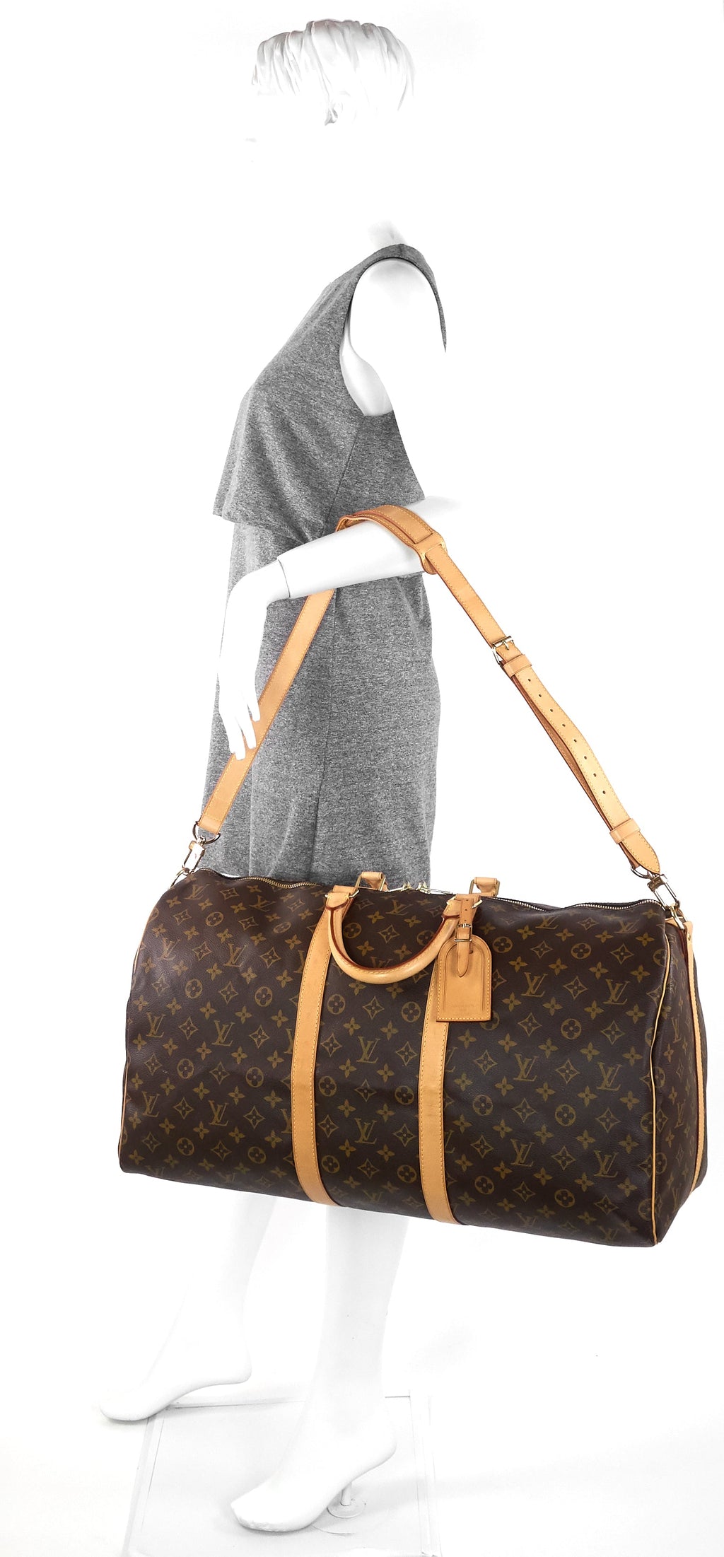 Louis Vuitto Keepall Bandouliere 55 Monogram Canvas Bag