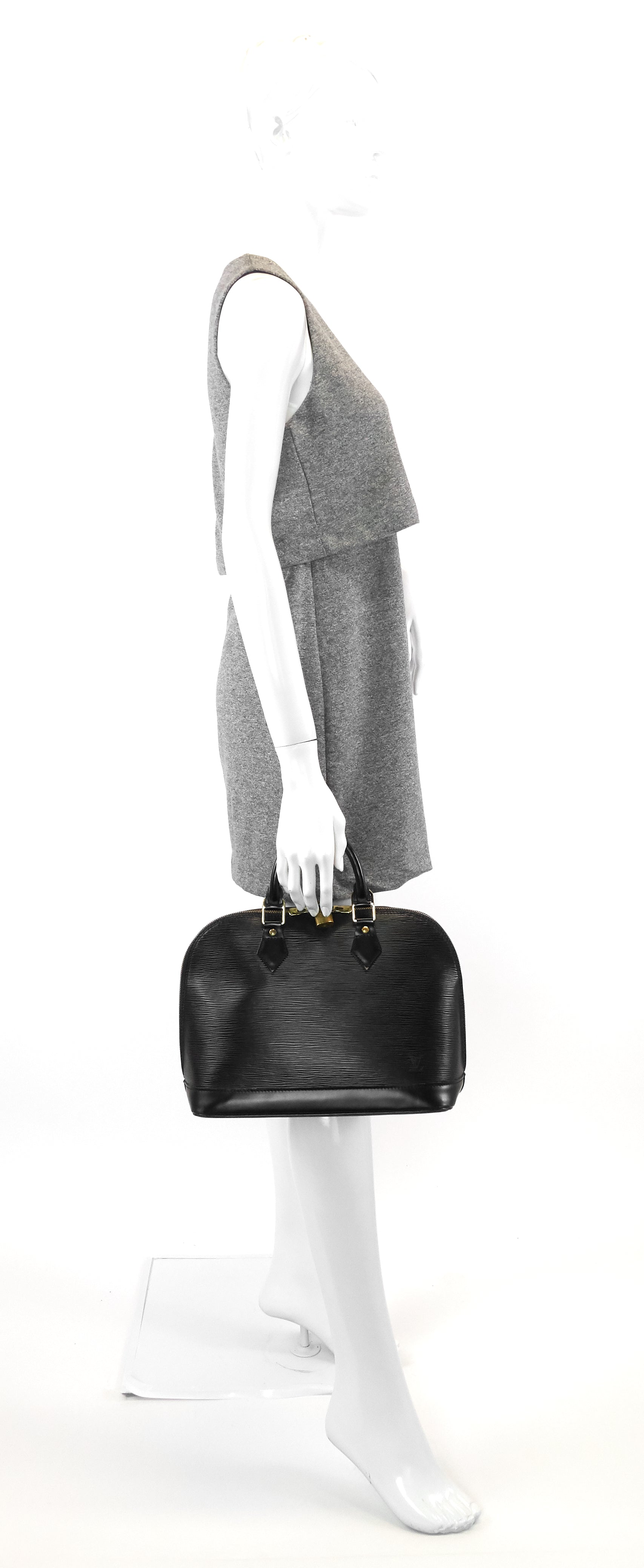 Louis Vuitto Alma Black Epi Leather Bag