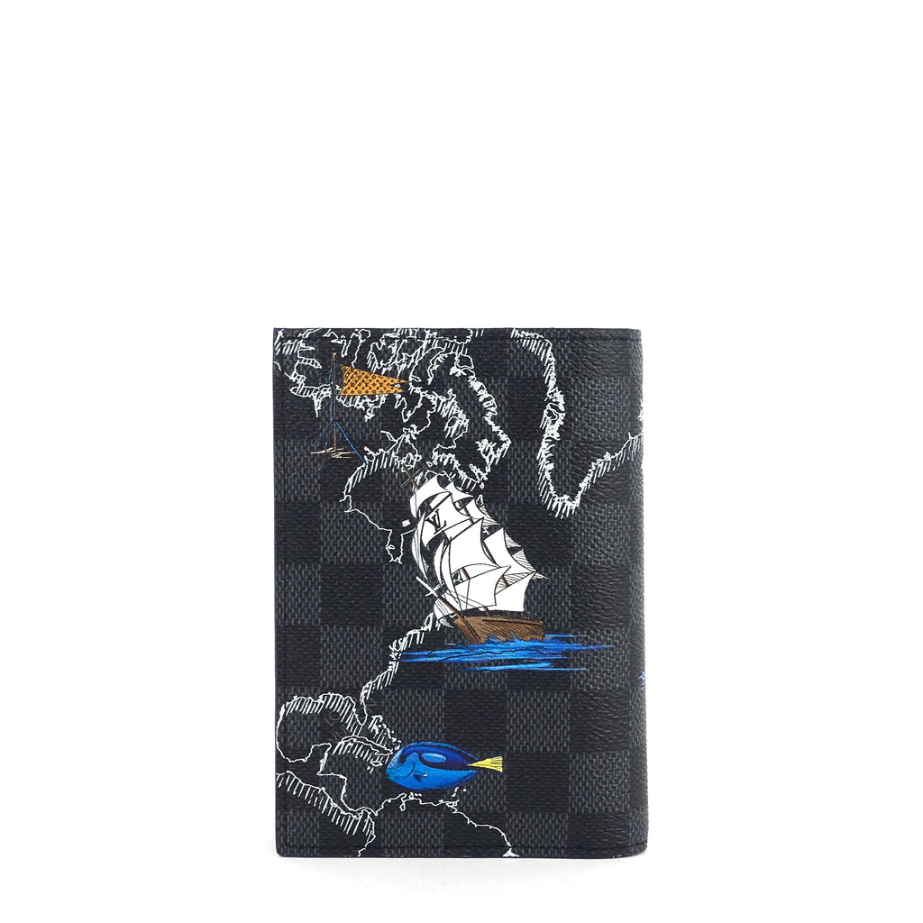 Louis Vuitto Damier Graphite Map Limited Edition Passport Cover